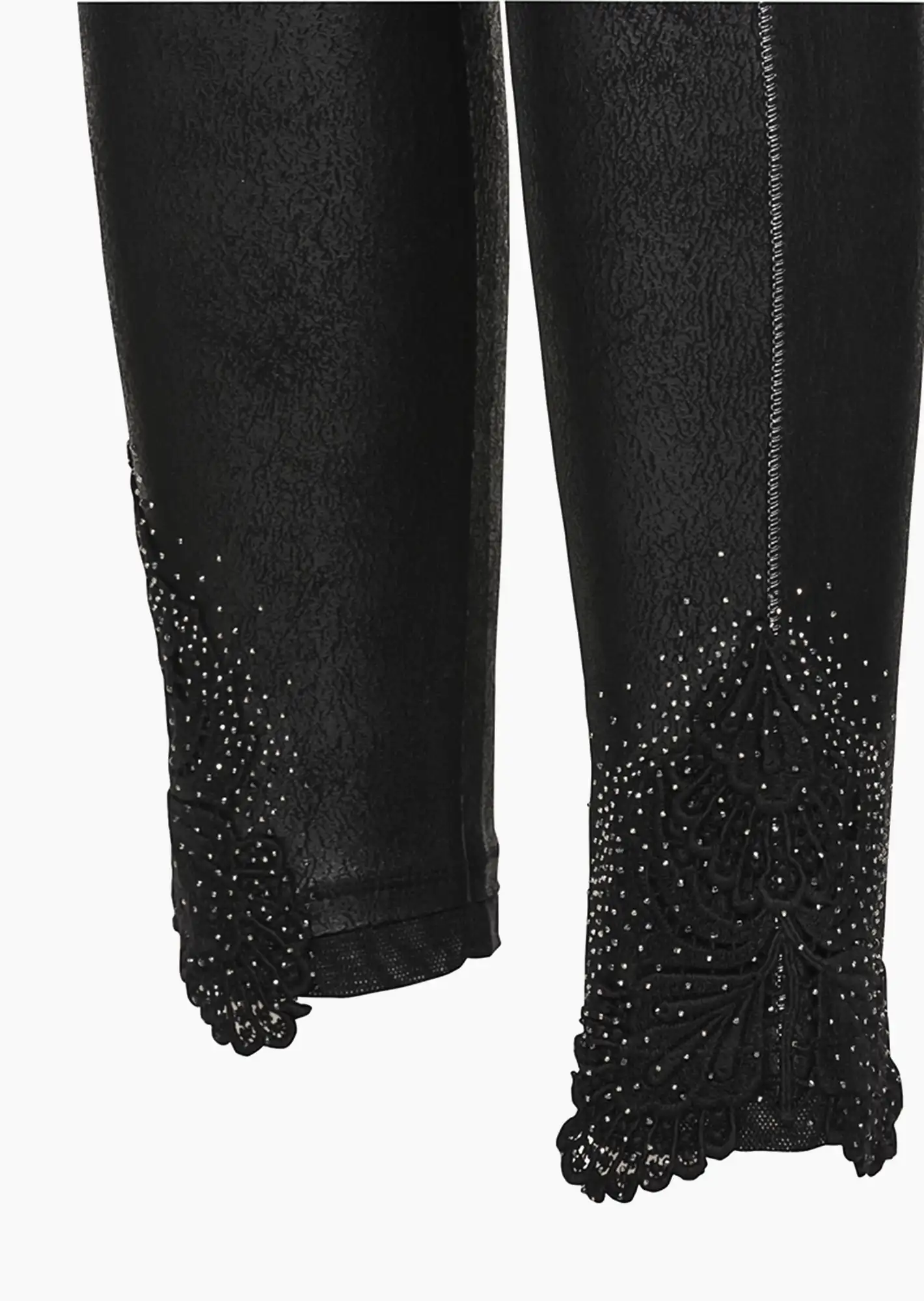 Leggings mit Spitze, schwarz