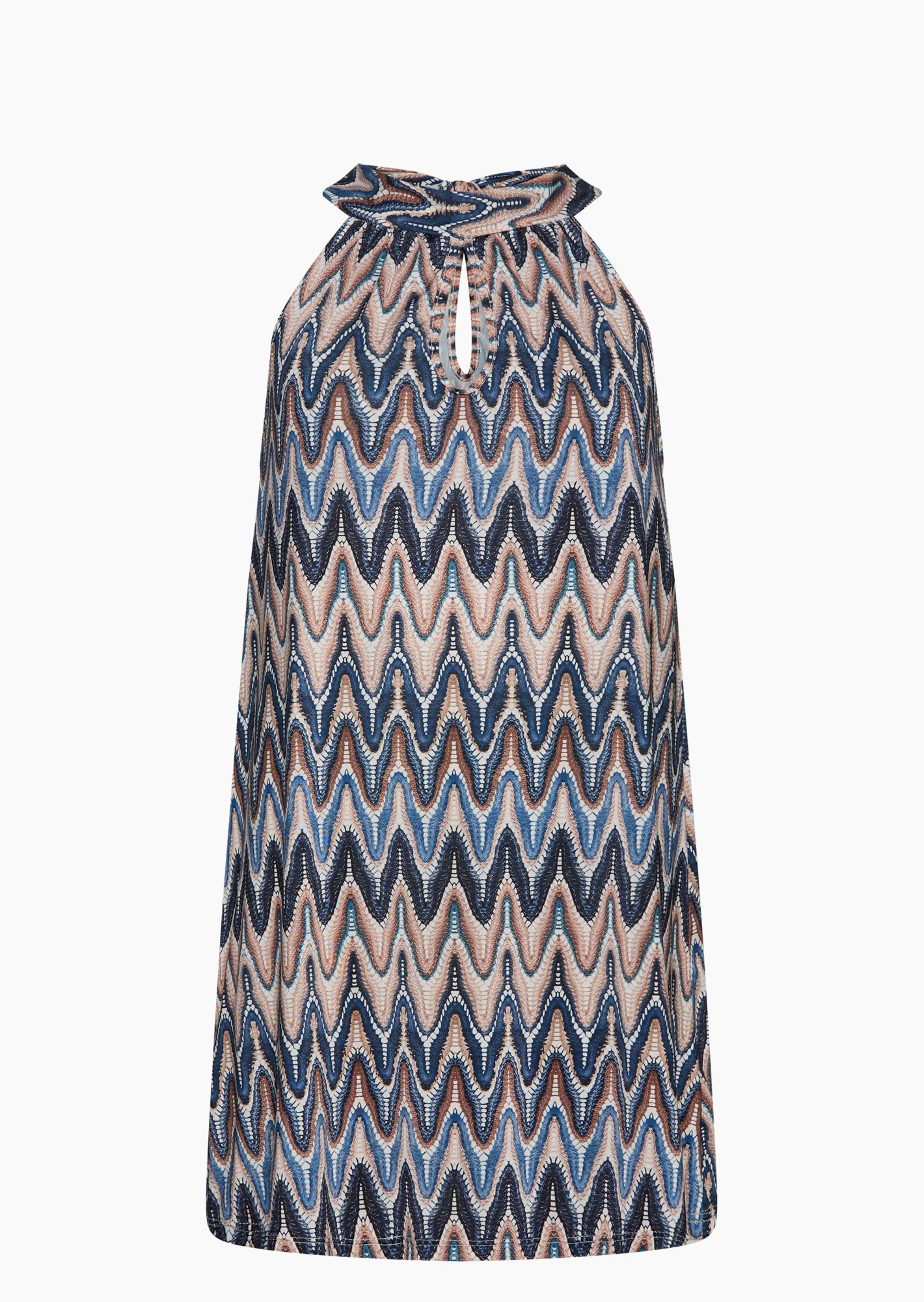 gemustertes Neckholdertop, blau