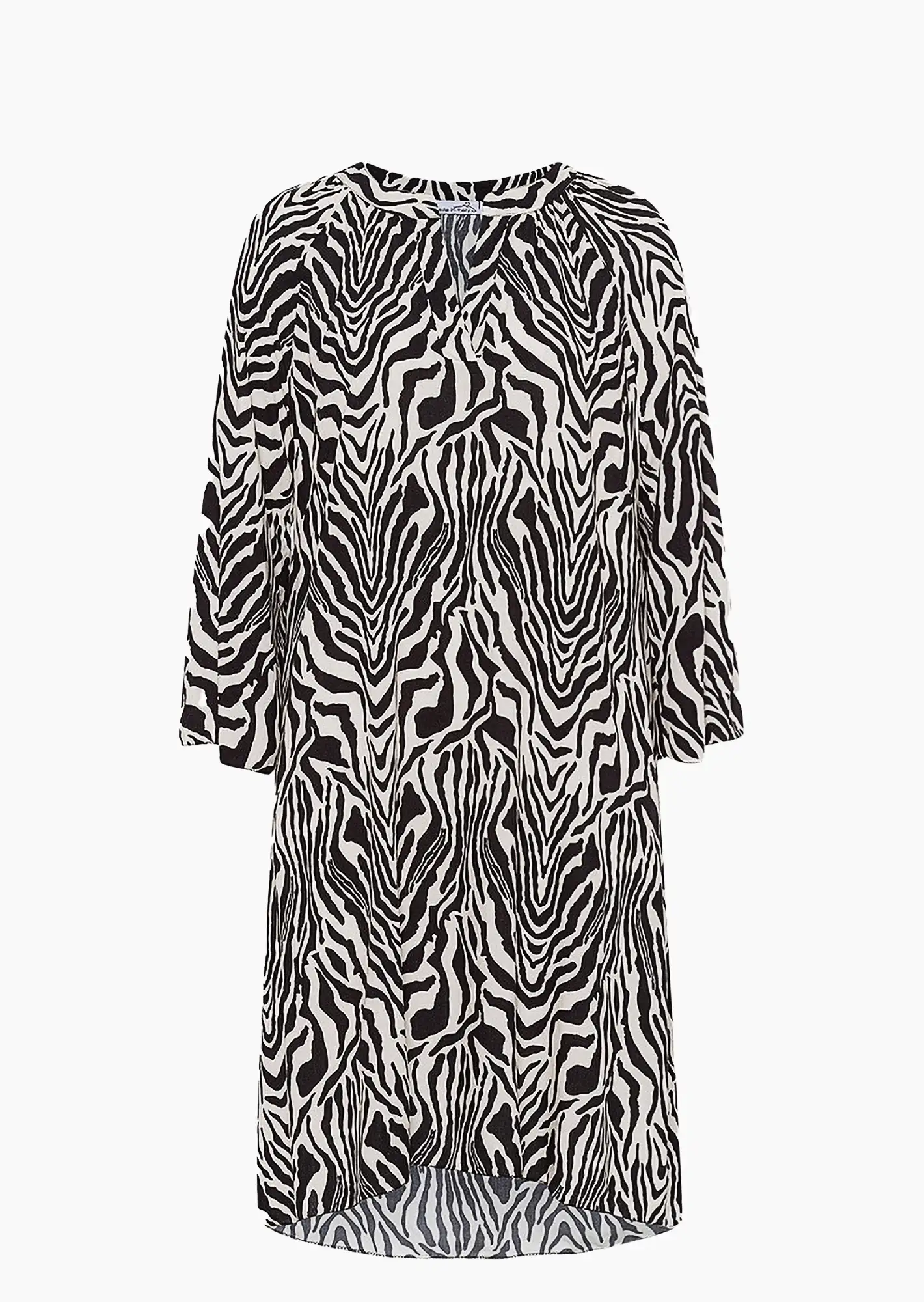 Tunika im Alloverprint, schwarz-beige