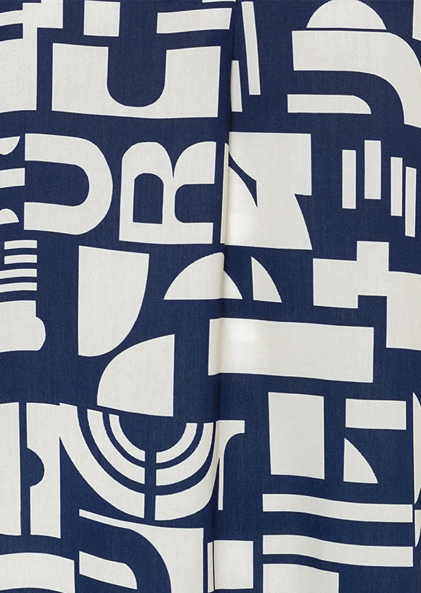 Bluse im Alloverprint, navy-offwhite