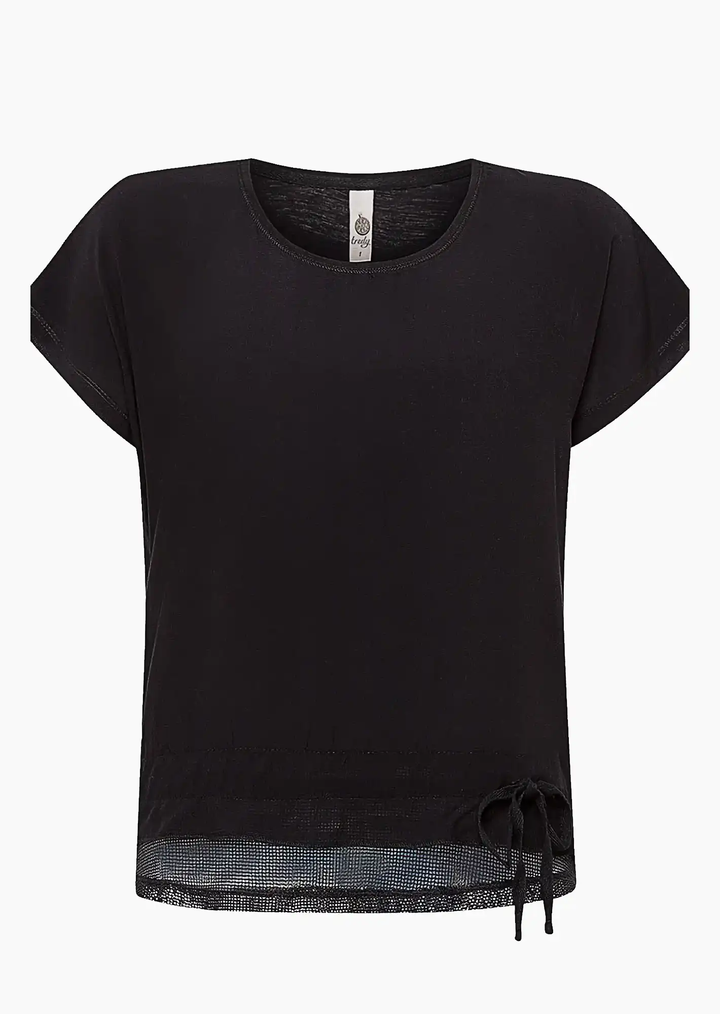 Shirt mit Schnürung, schwarz