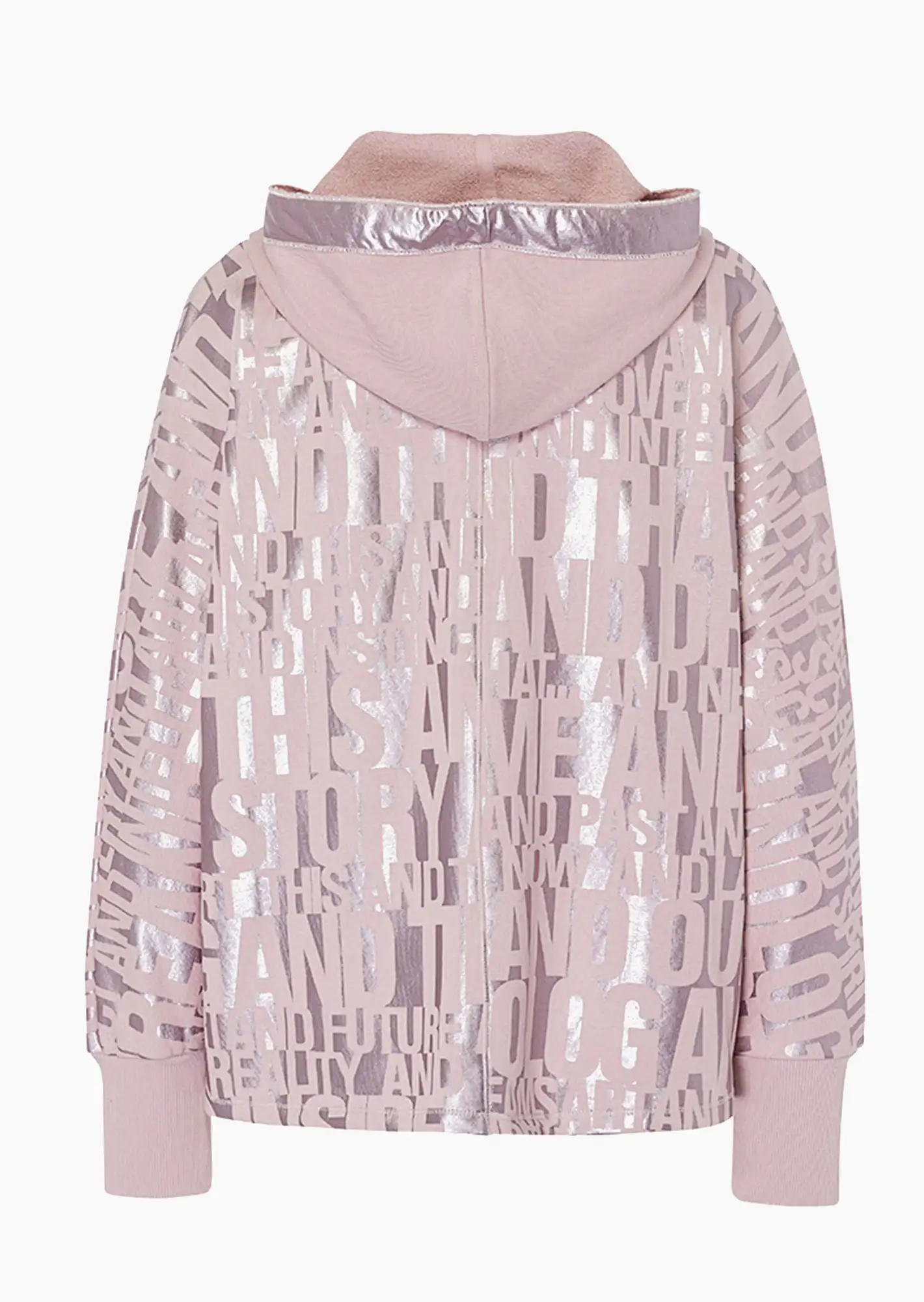 Sweatjacke mit Lettering, rosenholz