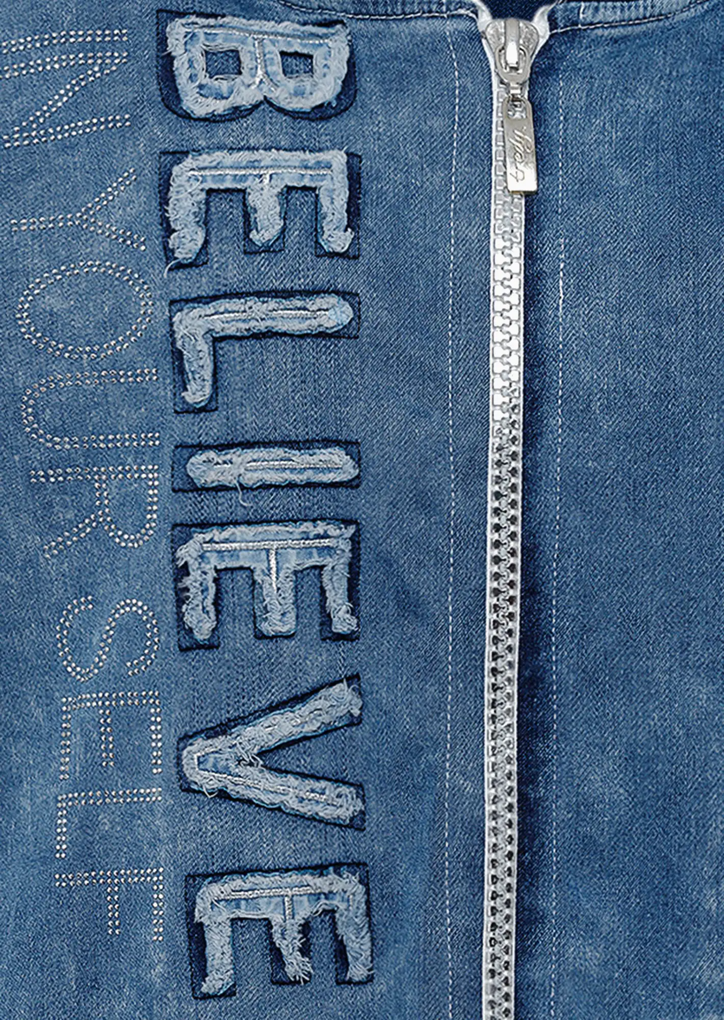 Denim-Mantel, light blue denim