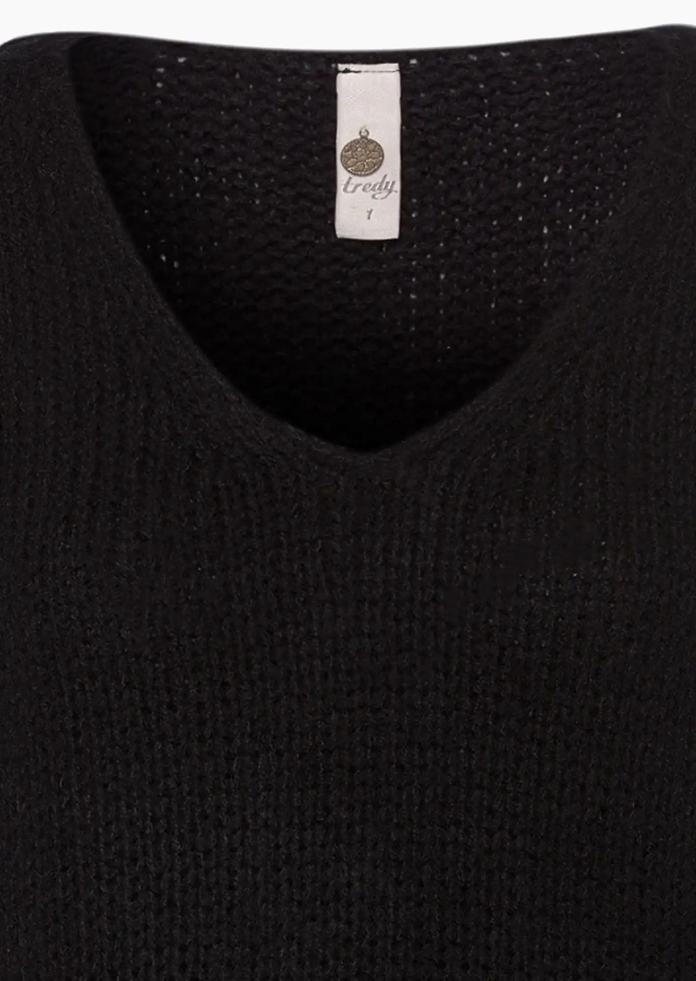 Strickpullover in Grobstrick, schwarz