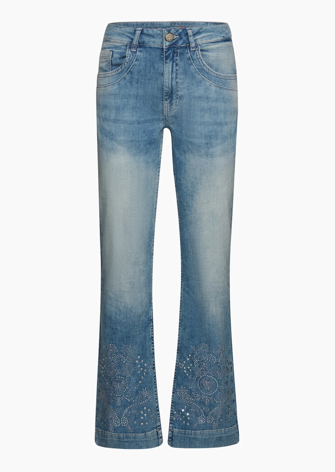 Jeans im Bootcut-Schnitt, light blue denim