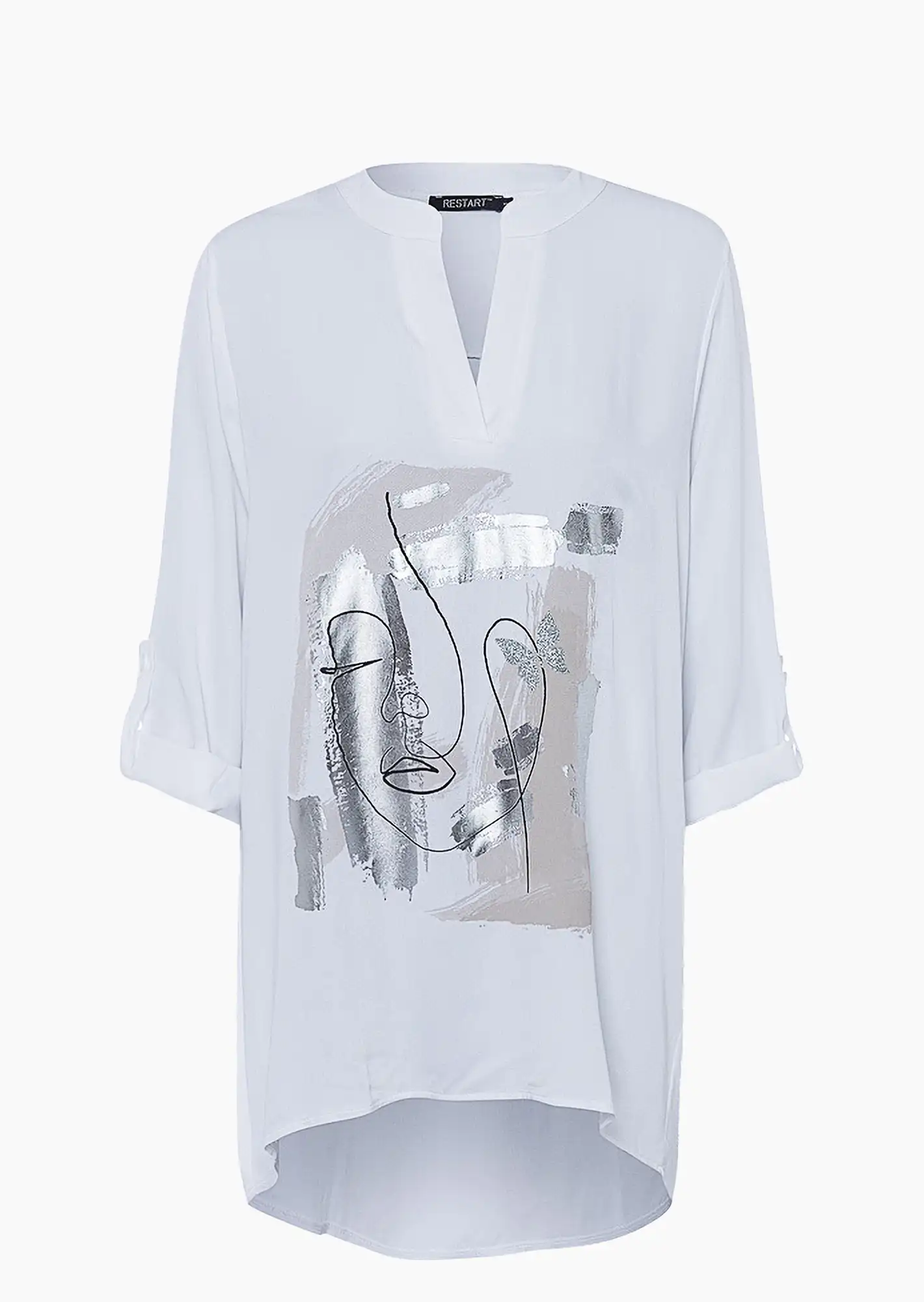 Bluse 'Face', weiß