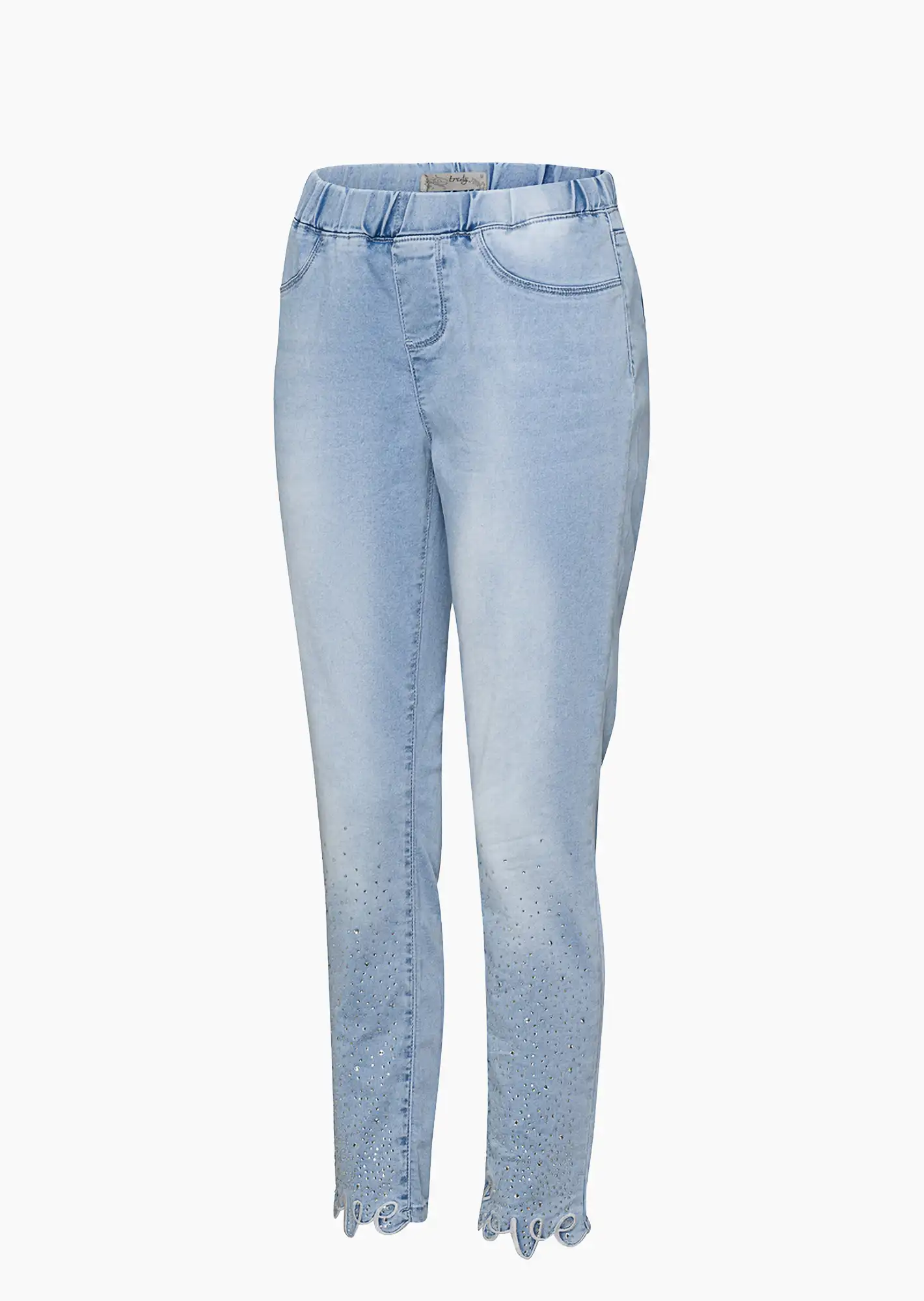 Jeggings 'Love', bleached denim