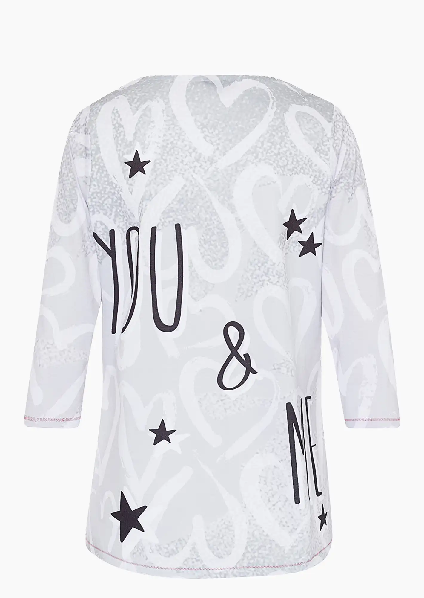 Shirt 'You & me', schwarz-weiß