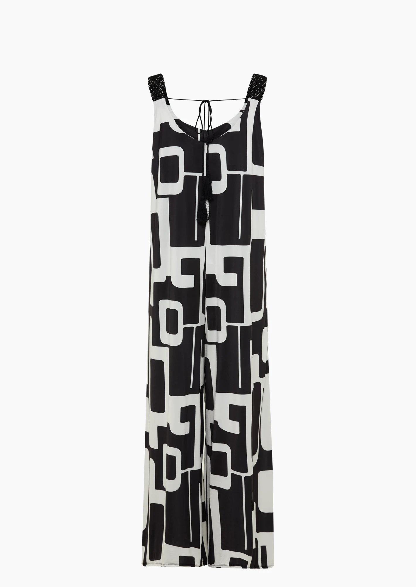 Jumpsuit gemustert, schwarz-weiß