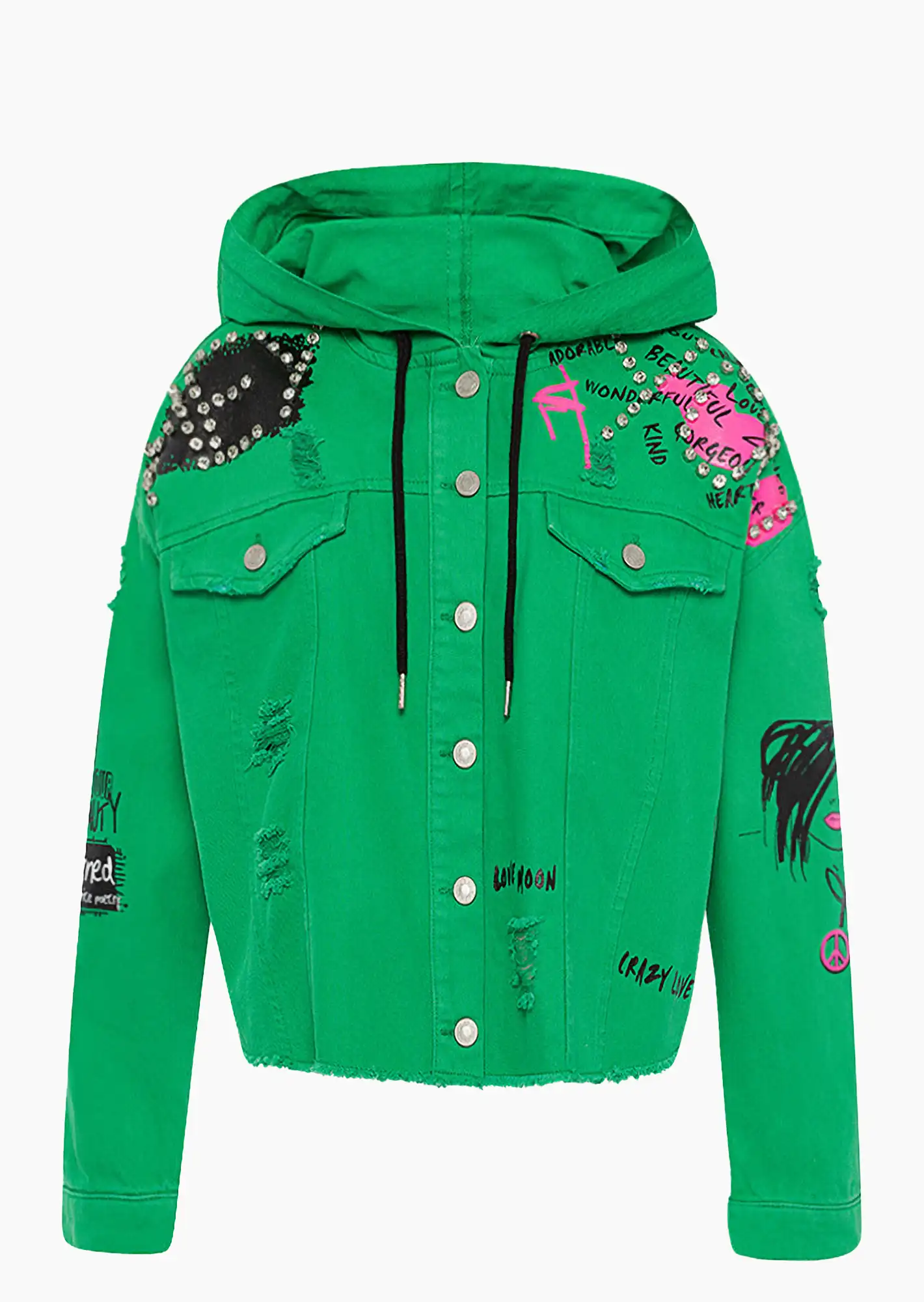 Jeansjacke 'PEACE', minze