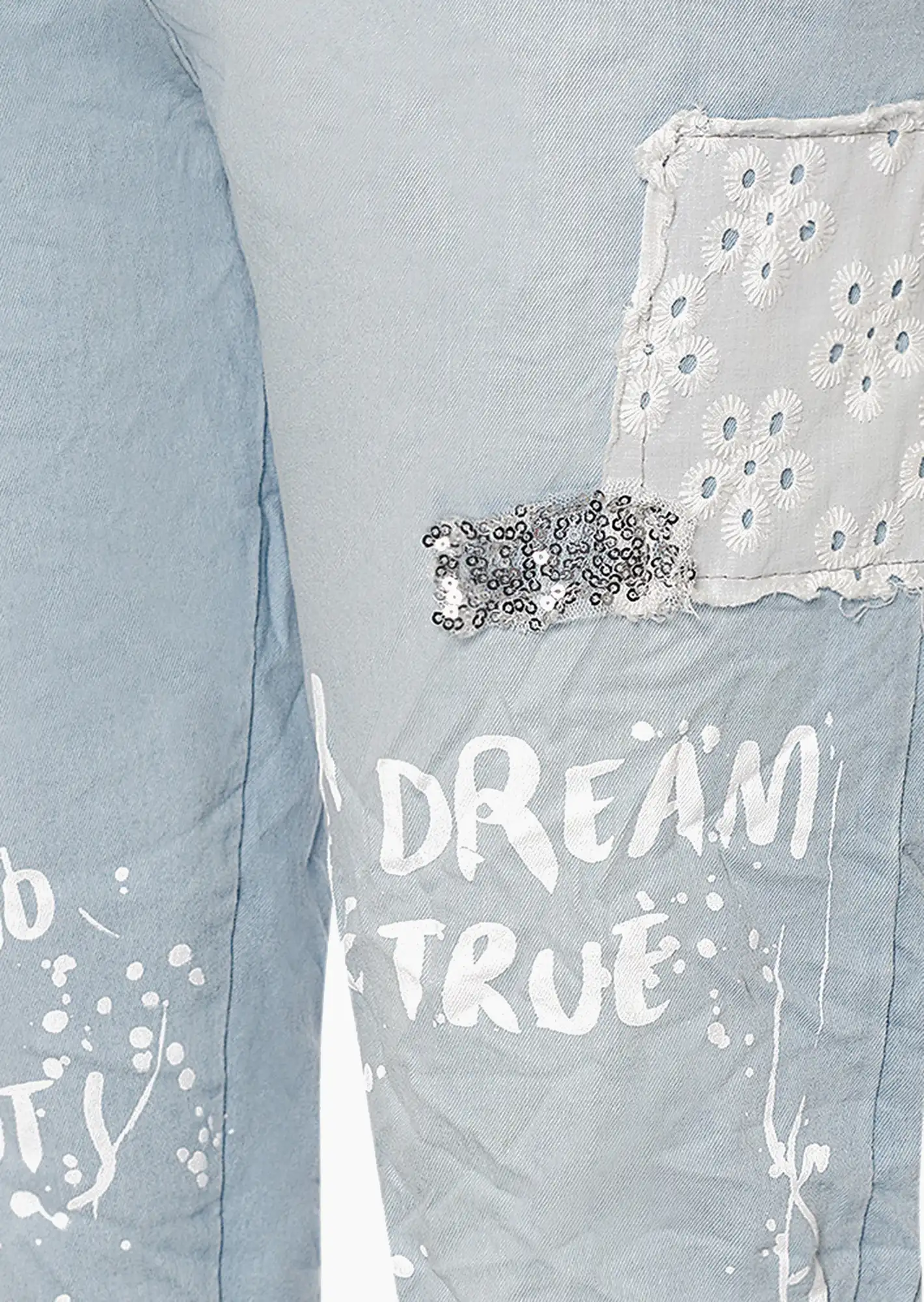 Jeans mit Patches, bleached denim