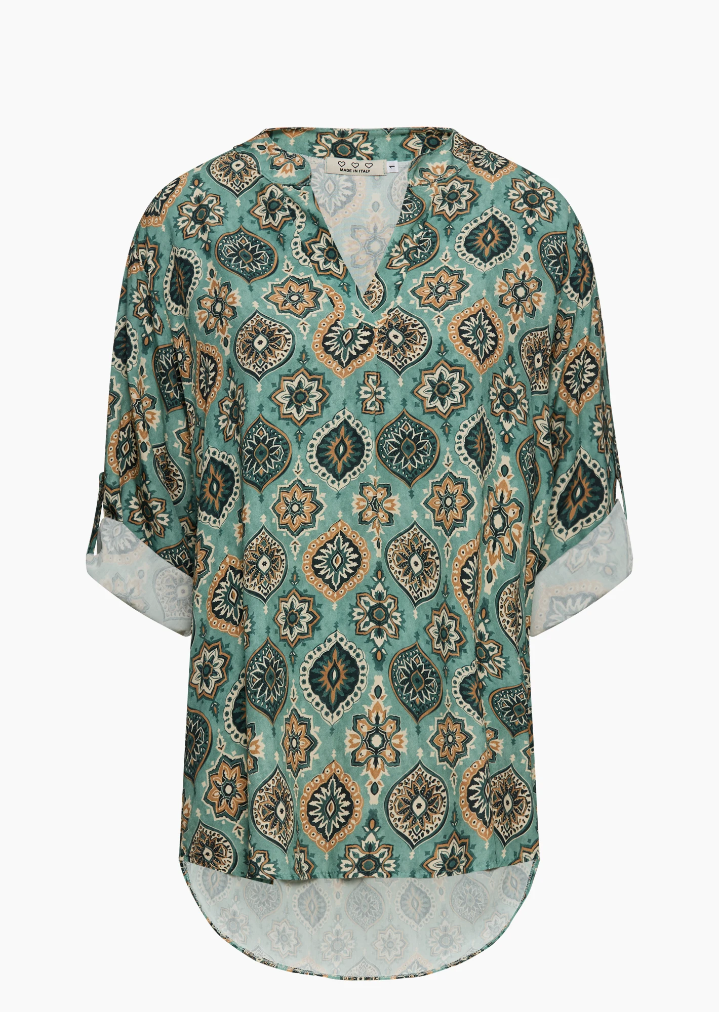 Bluse gemustert, misty green