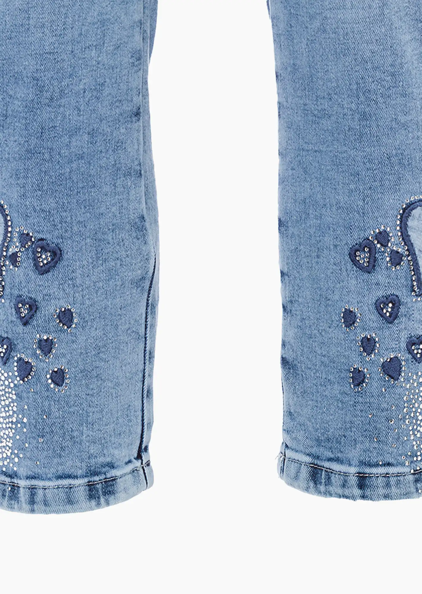 Jeggings 'Herzen', light blue denim