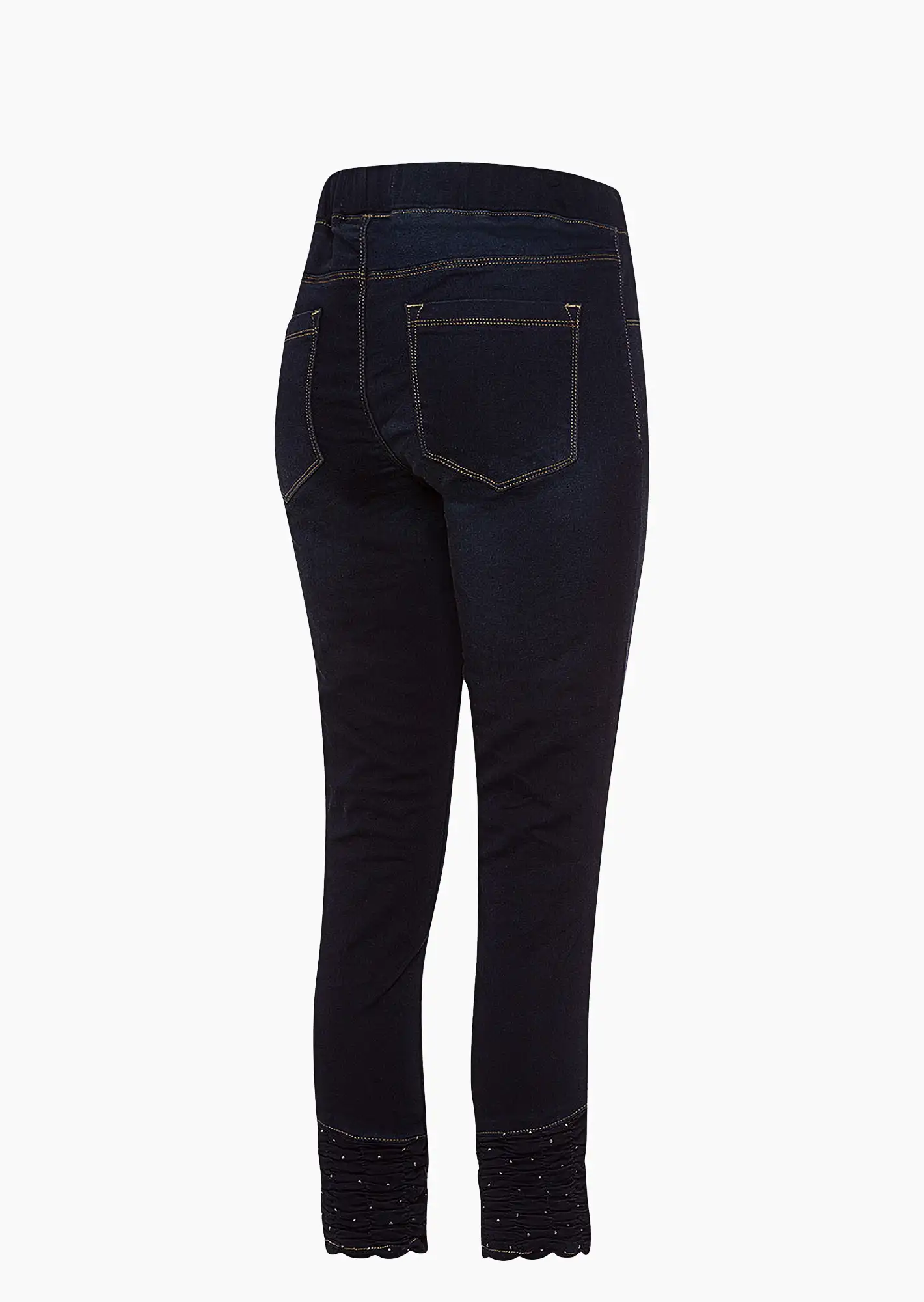 Jeggings mit Raffung, dark blue denim
