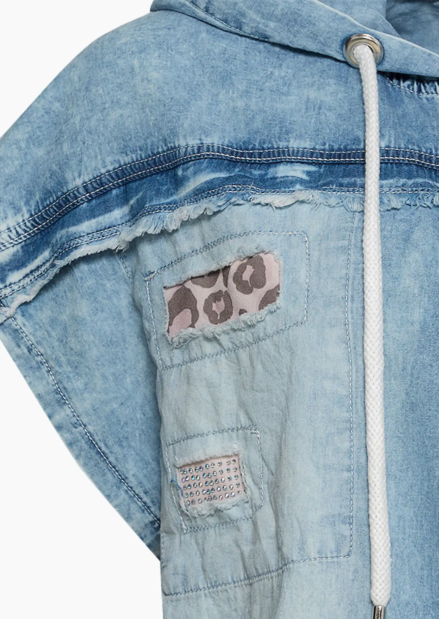 Denimbluse, light blue denim