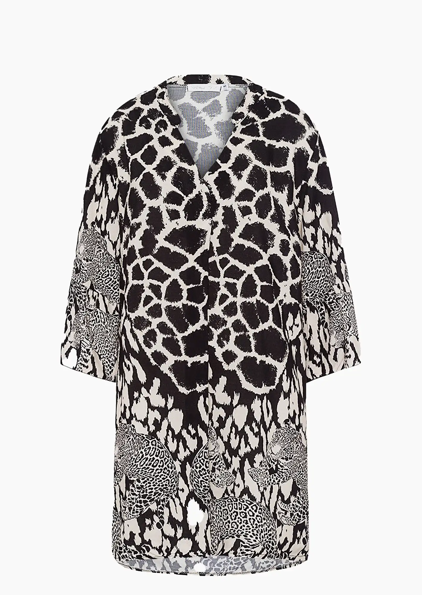 Tunika 'Leopard', schwarz-beige