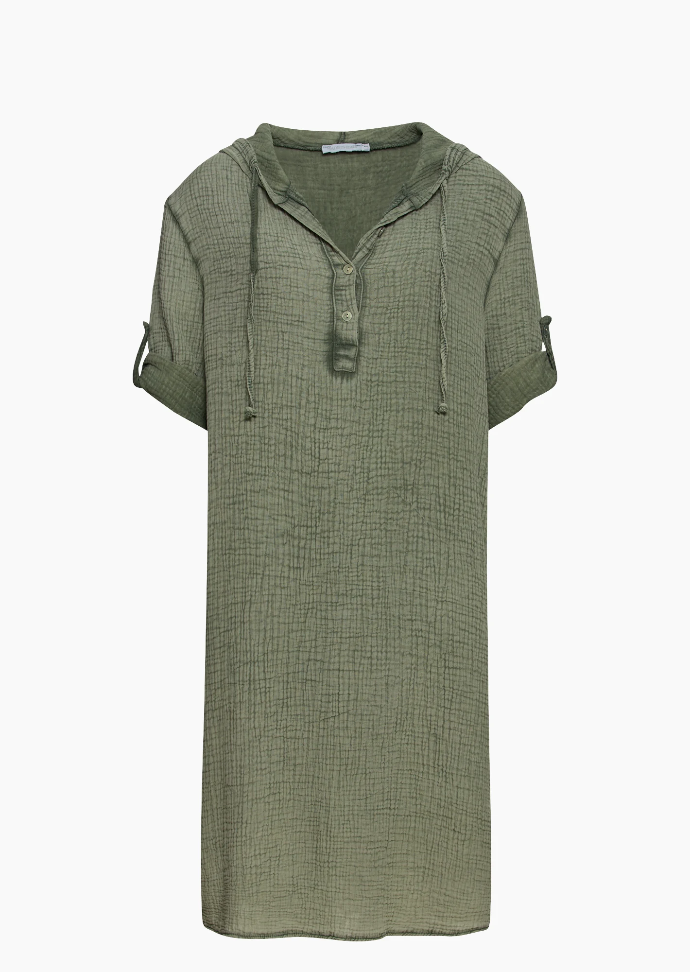 Musselinkleid, khaki
