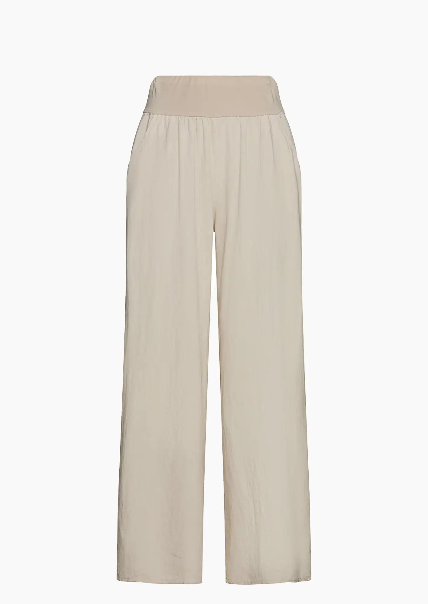 Wide Leg Leinenhose, crema