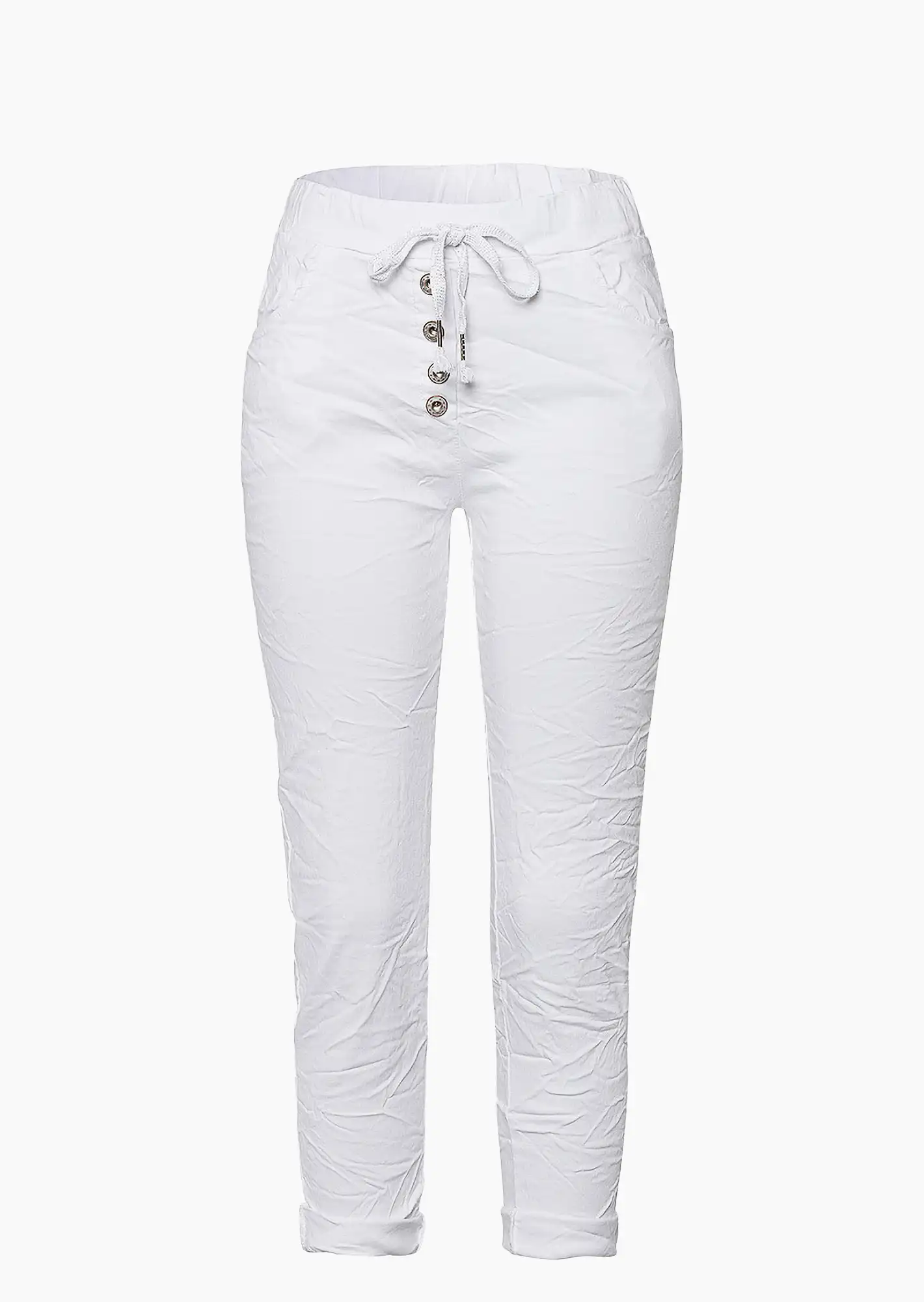Joggpants mit Knopfleiste, weiß