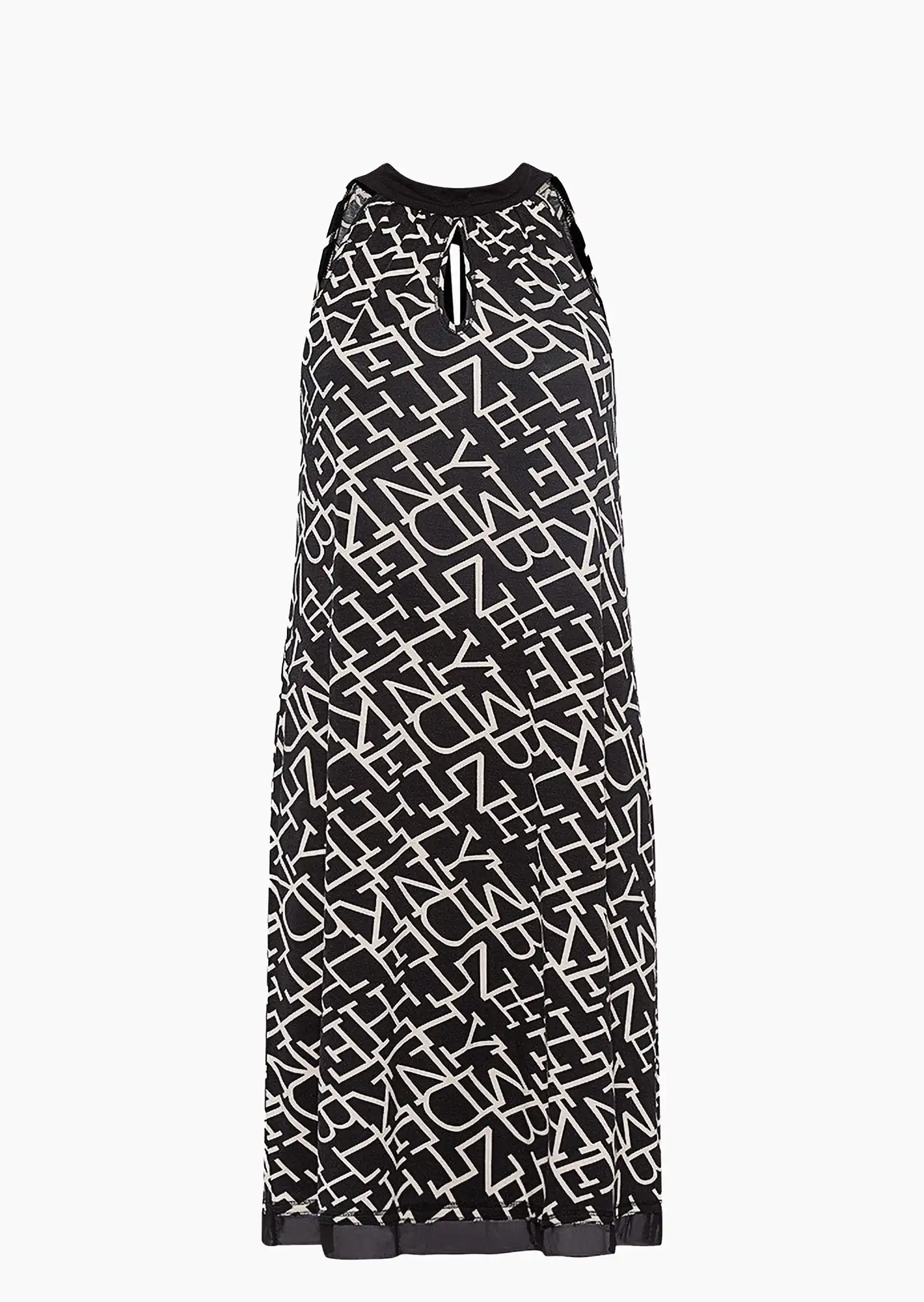Jersey-Kleid, schwarz-crema