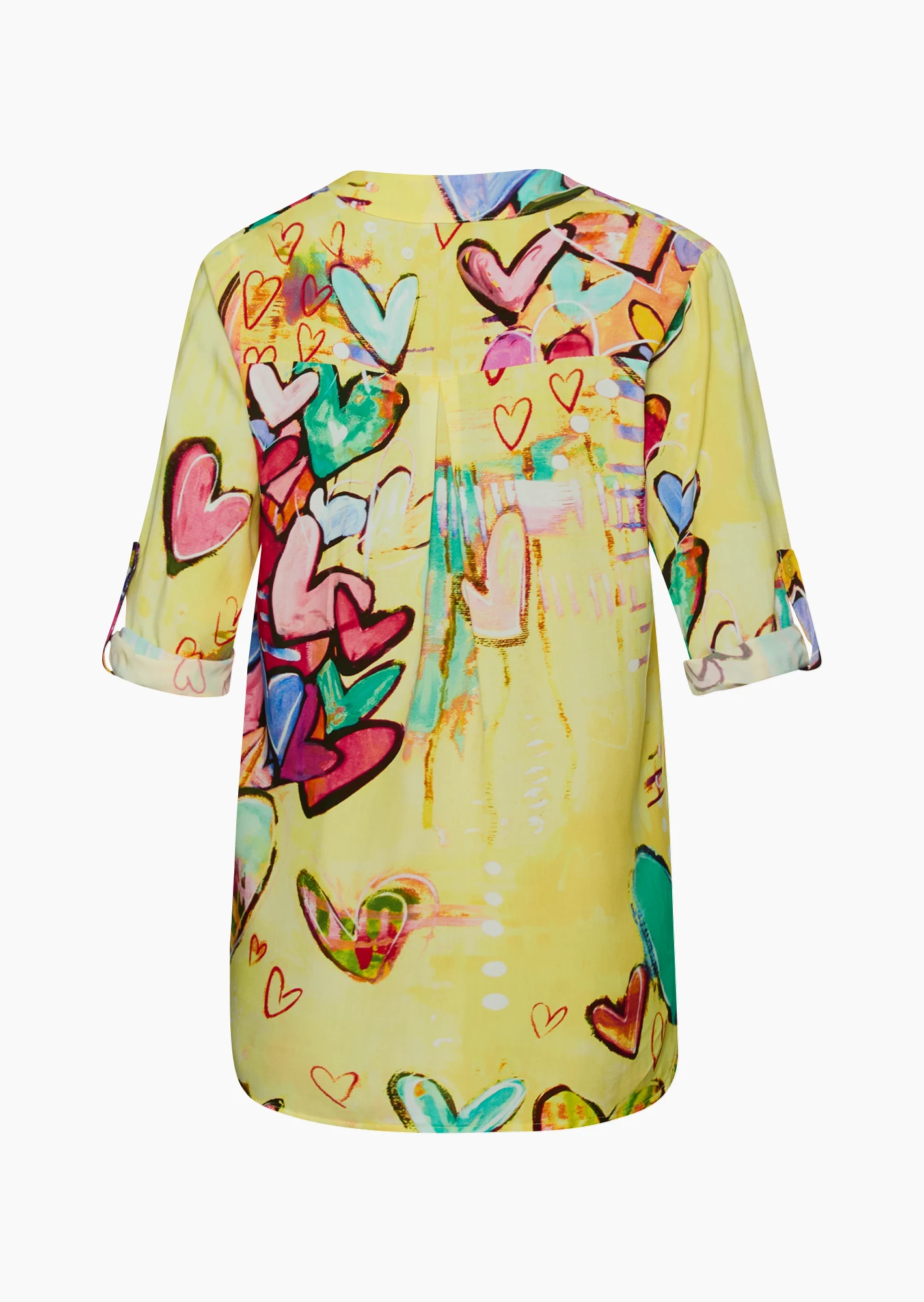 Bluse 'Herzen', butter yellow