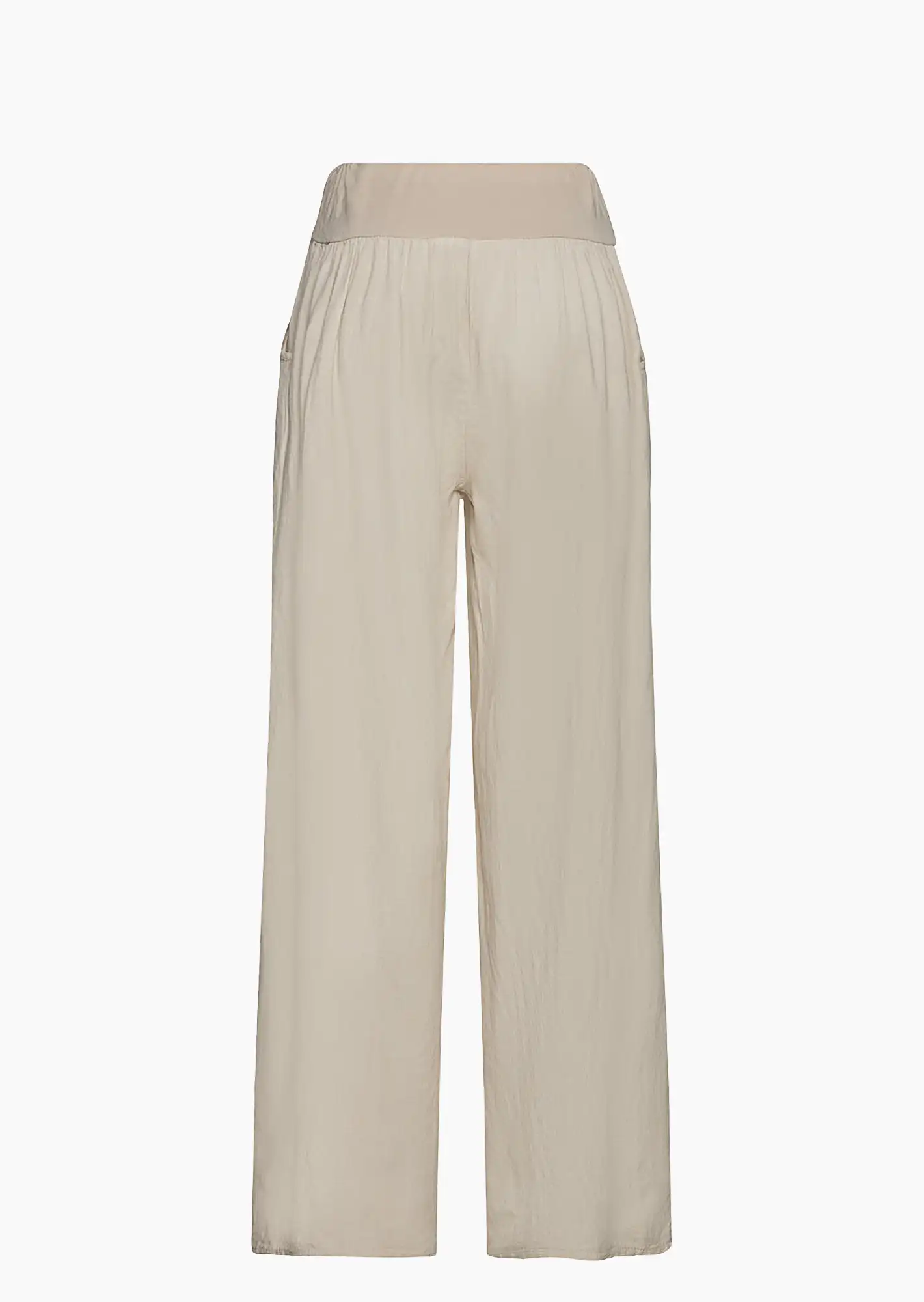 Wide Leg Leinenhose, crema