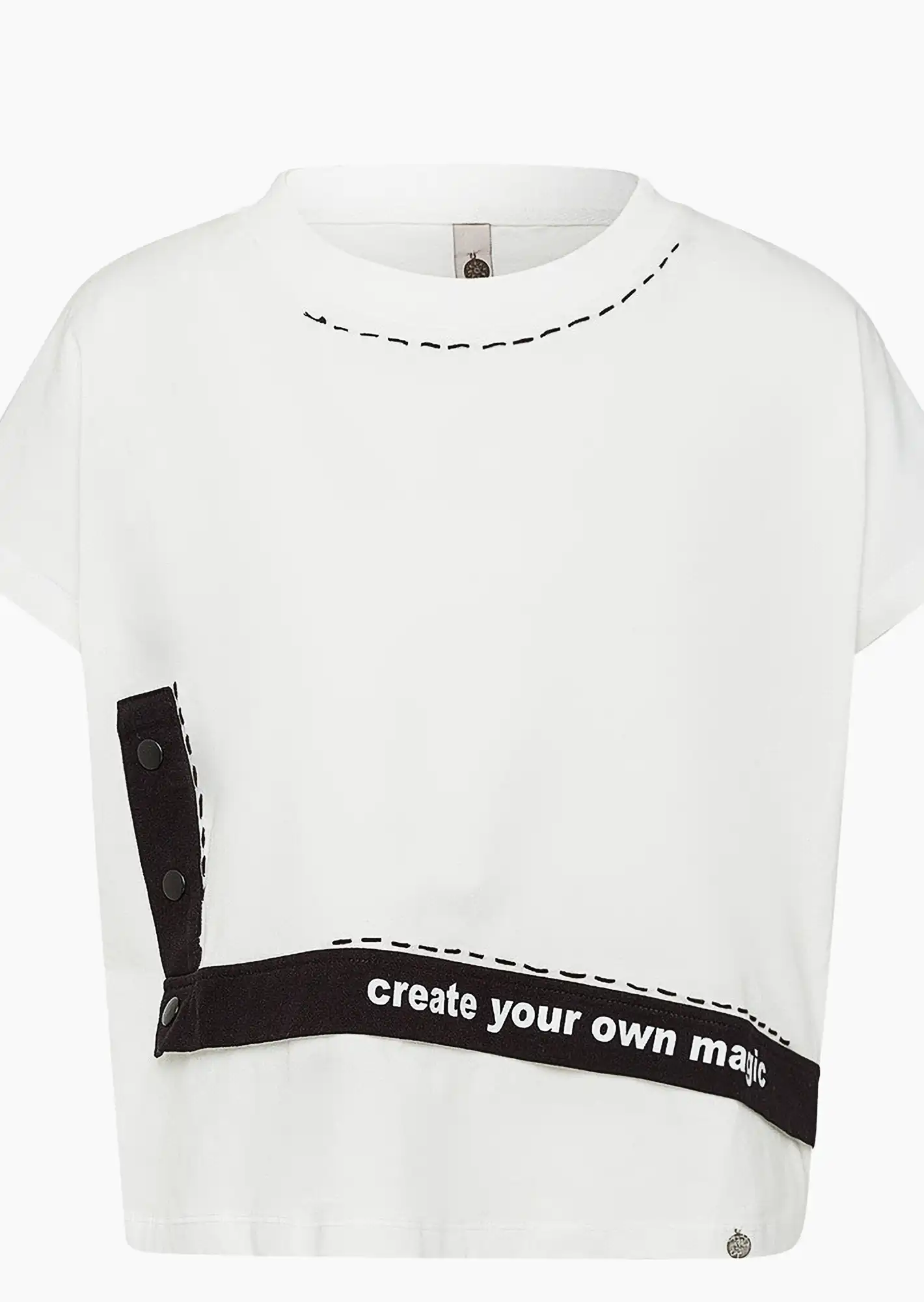 Cropped-Shirt 'Stay Strong', offwhite