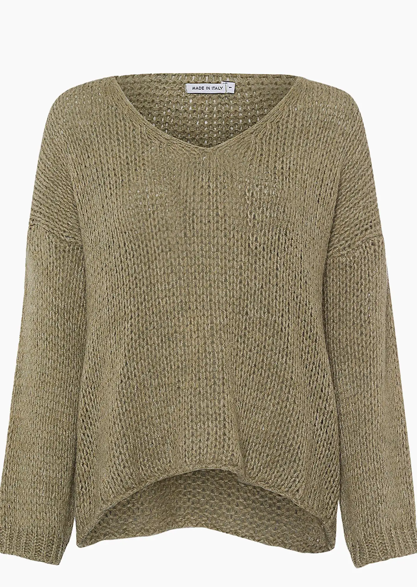 Pullover in Grobstrick, salbei