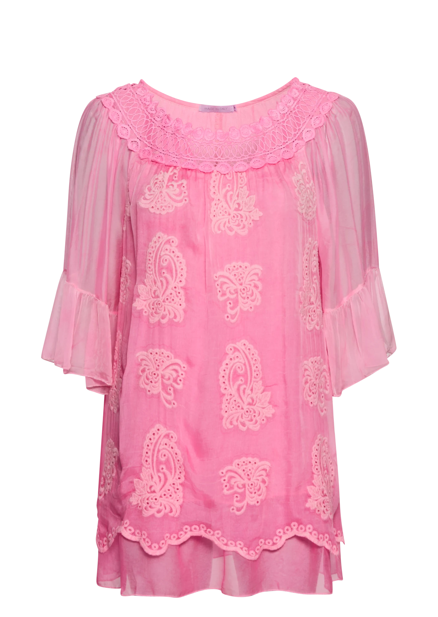 edle Bluse, neonpink
