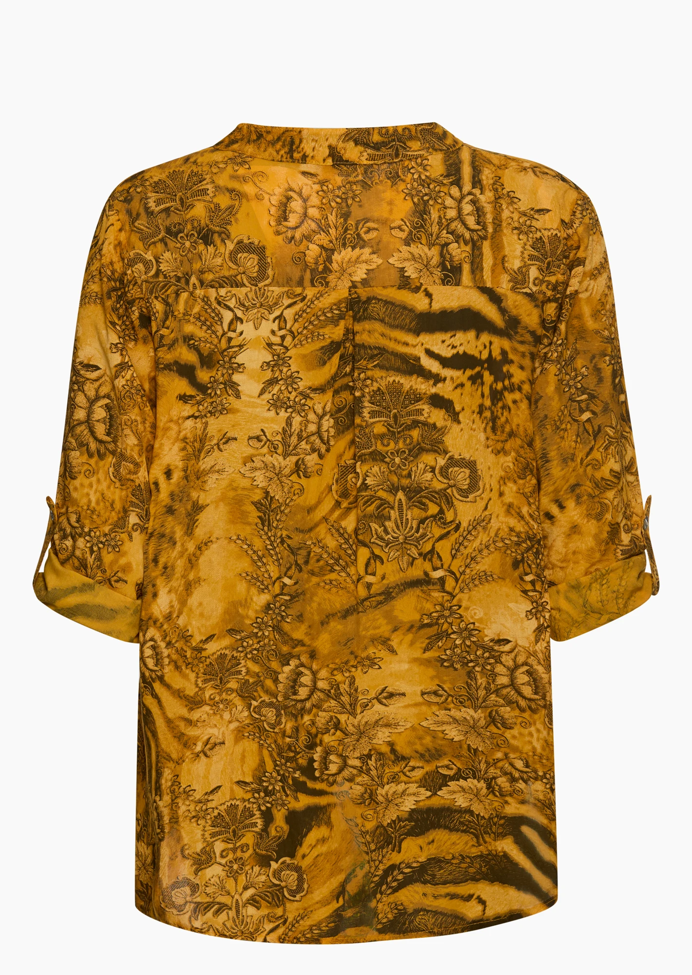 Bluse im Alloverprint, senf