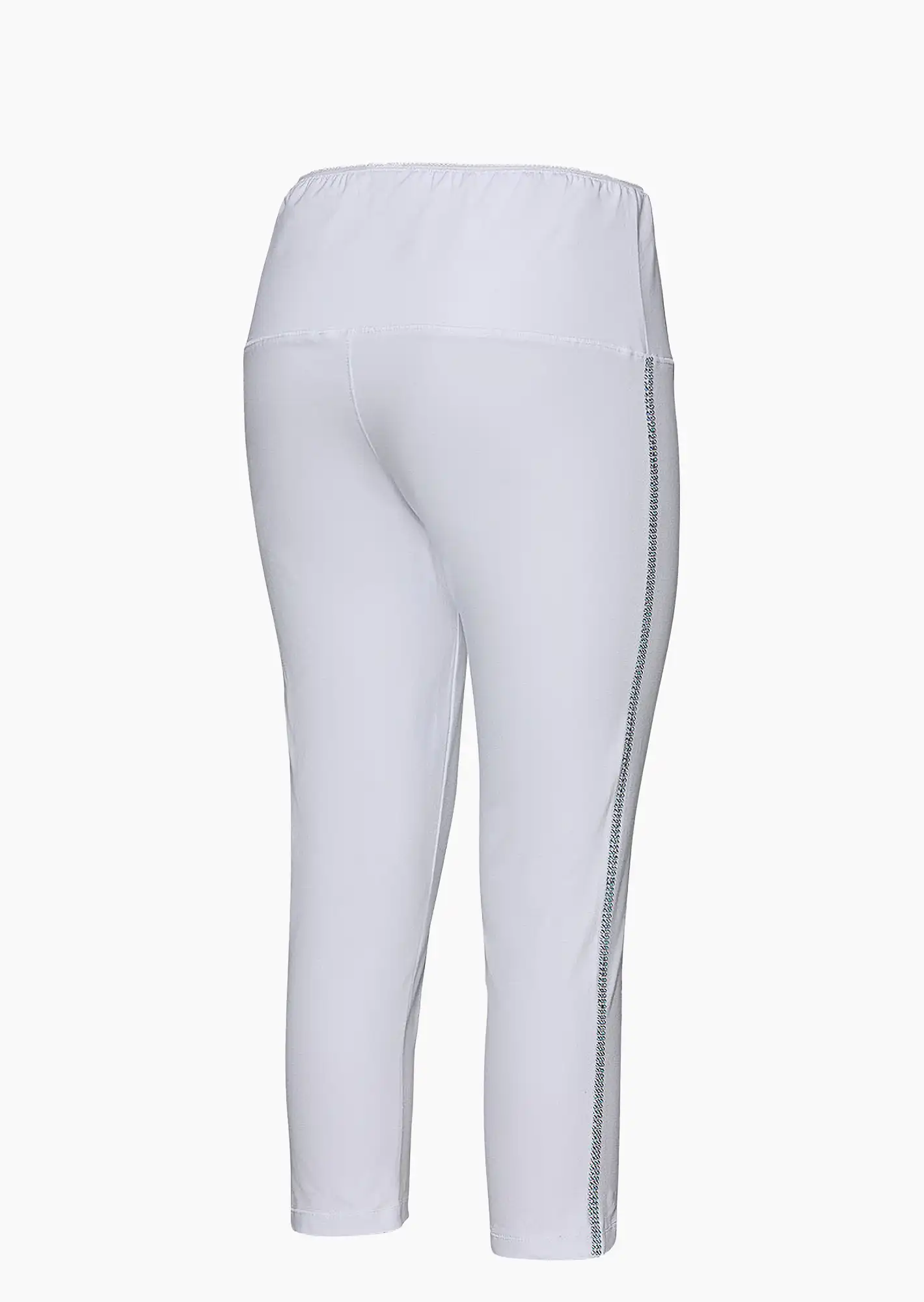 Capri-Leggings mit Galonstreifen, weiß