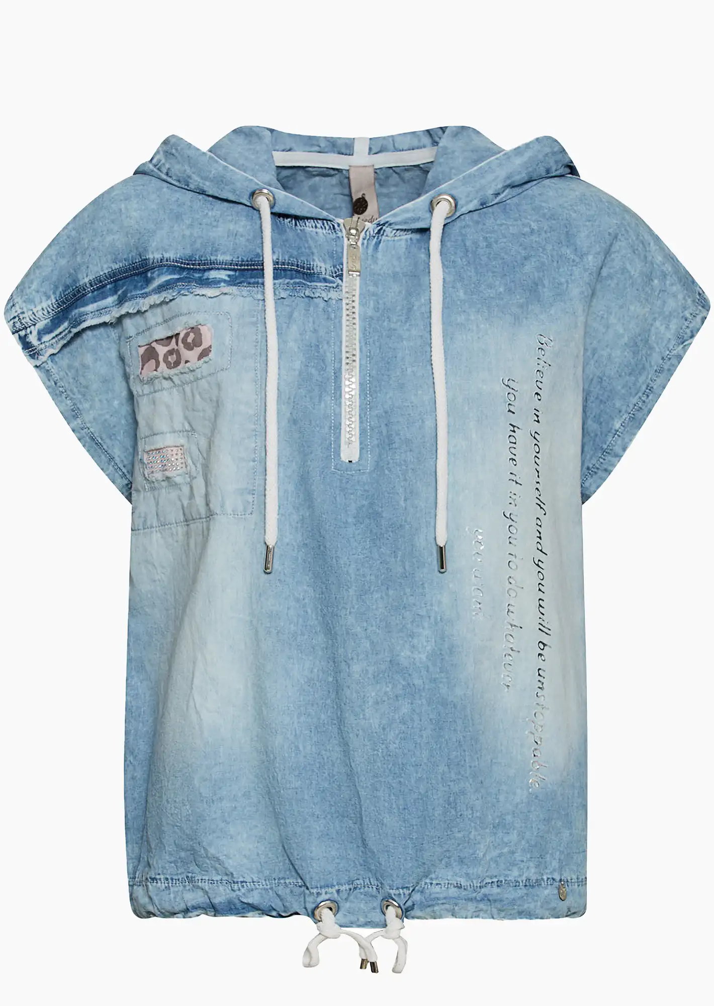 Denimbluse, light blue denim
