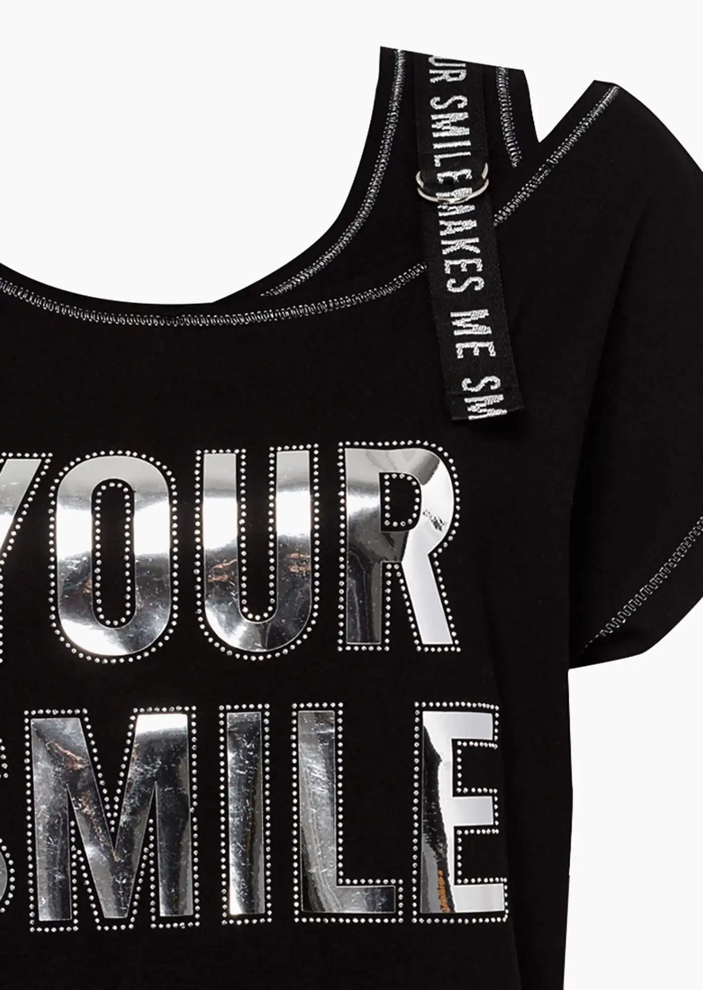 Shirt 'Smile', schwarz