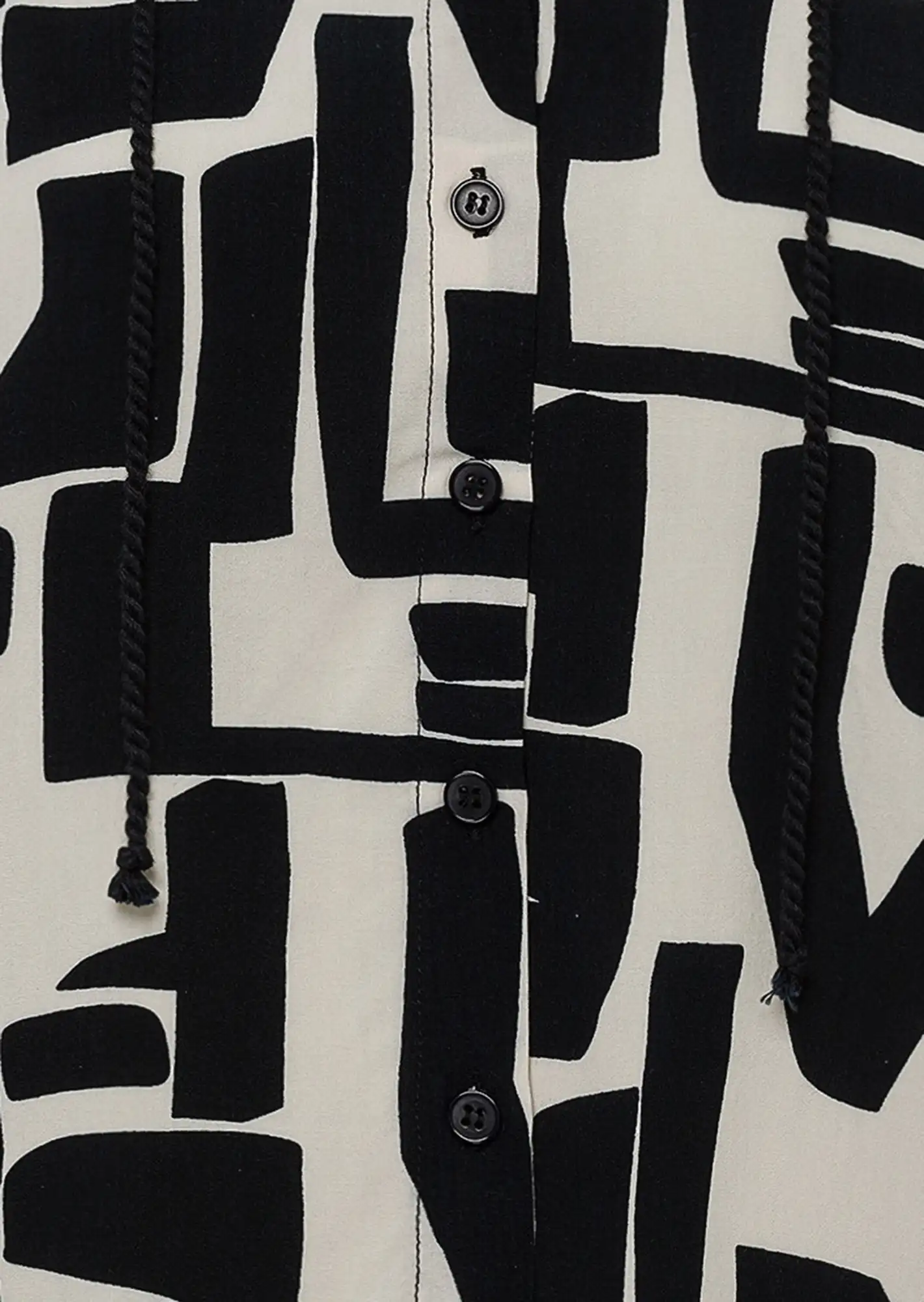 Bluse im Alloverprint, schwarz-crema