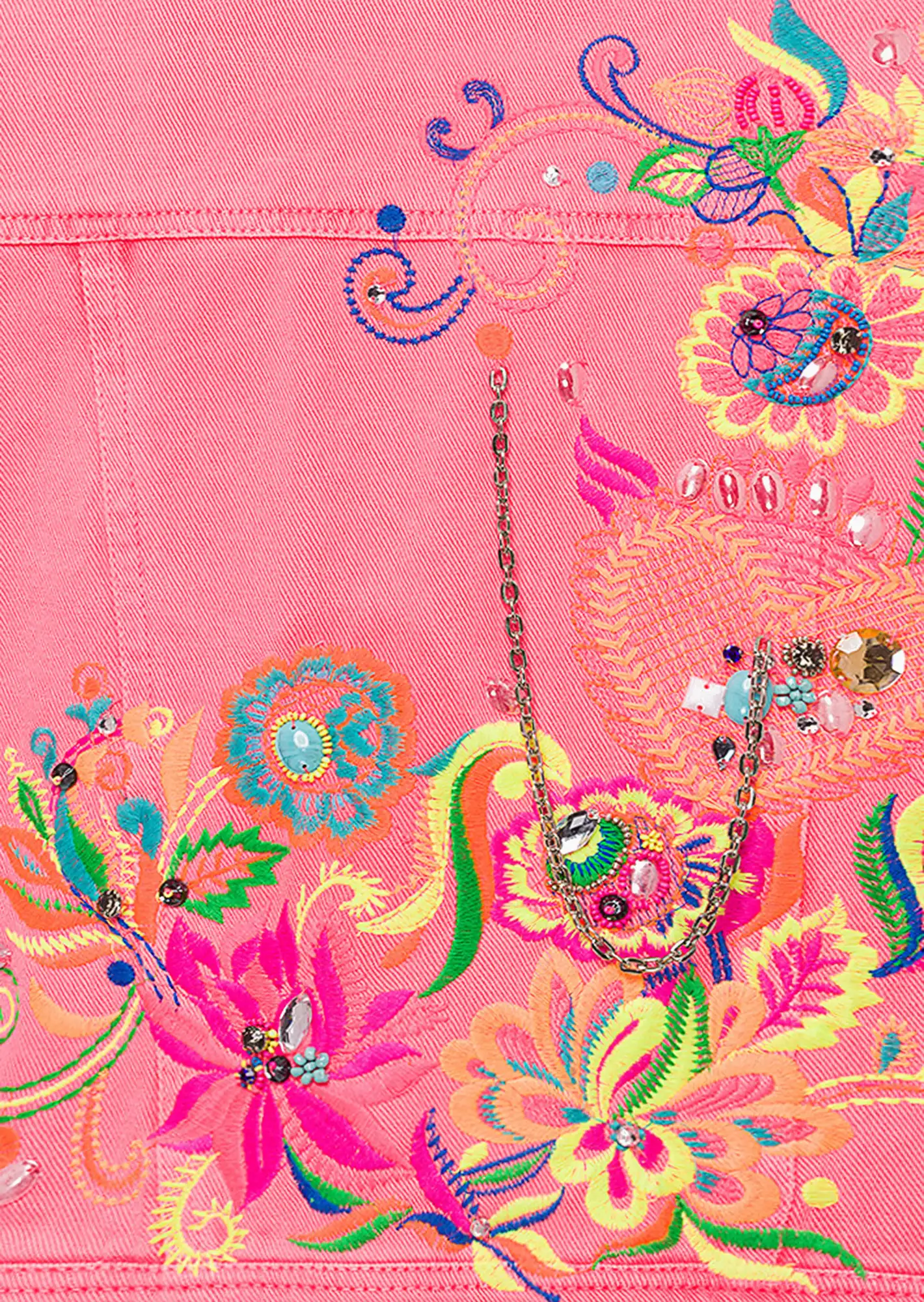 Jeansjacke 'Colorful', neon lobster