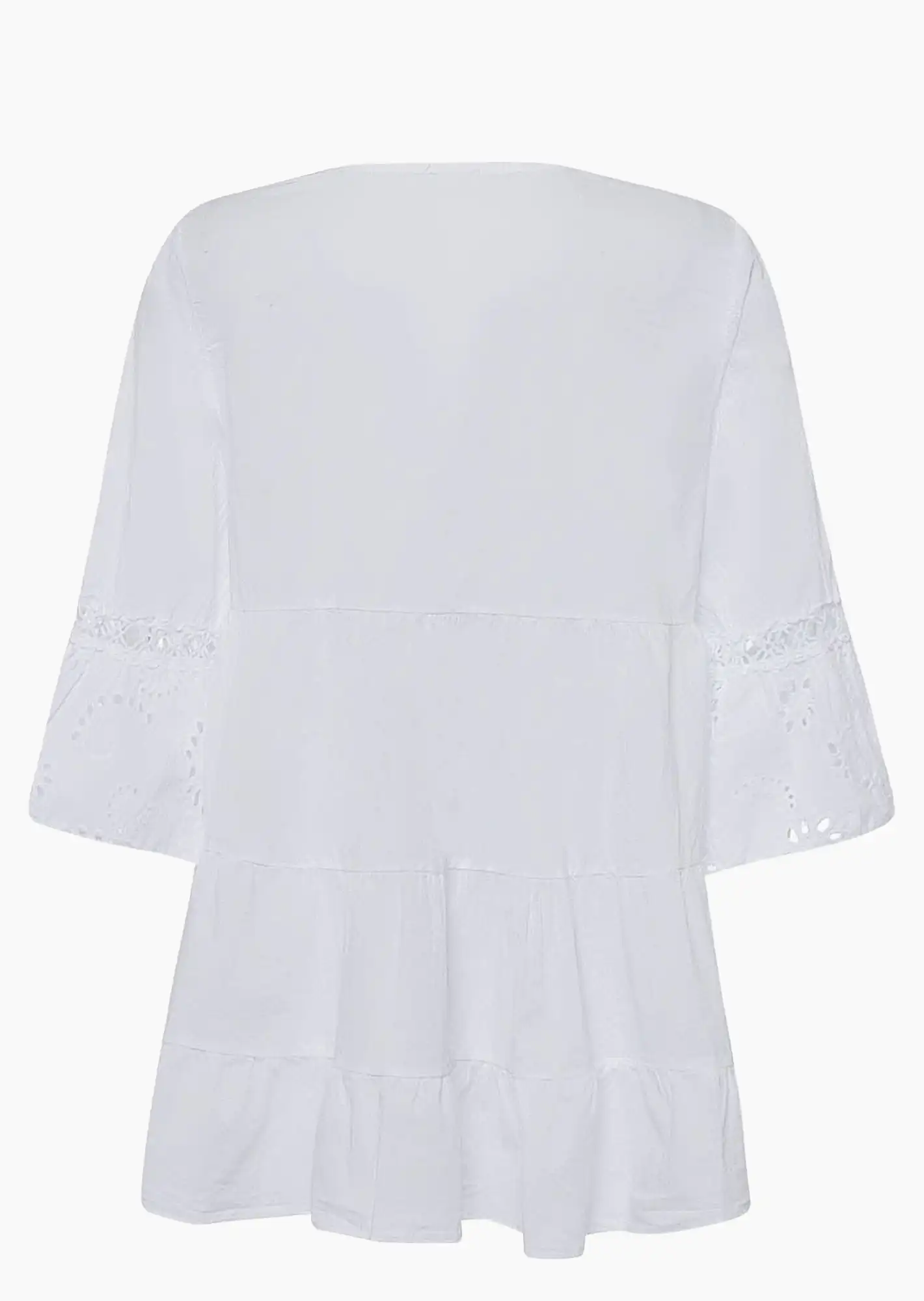 Bluse mit Lochstickerei, weiß