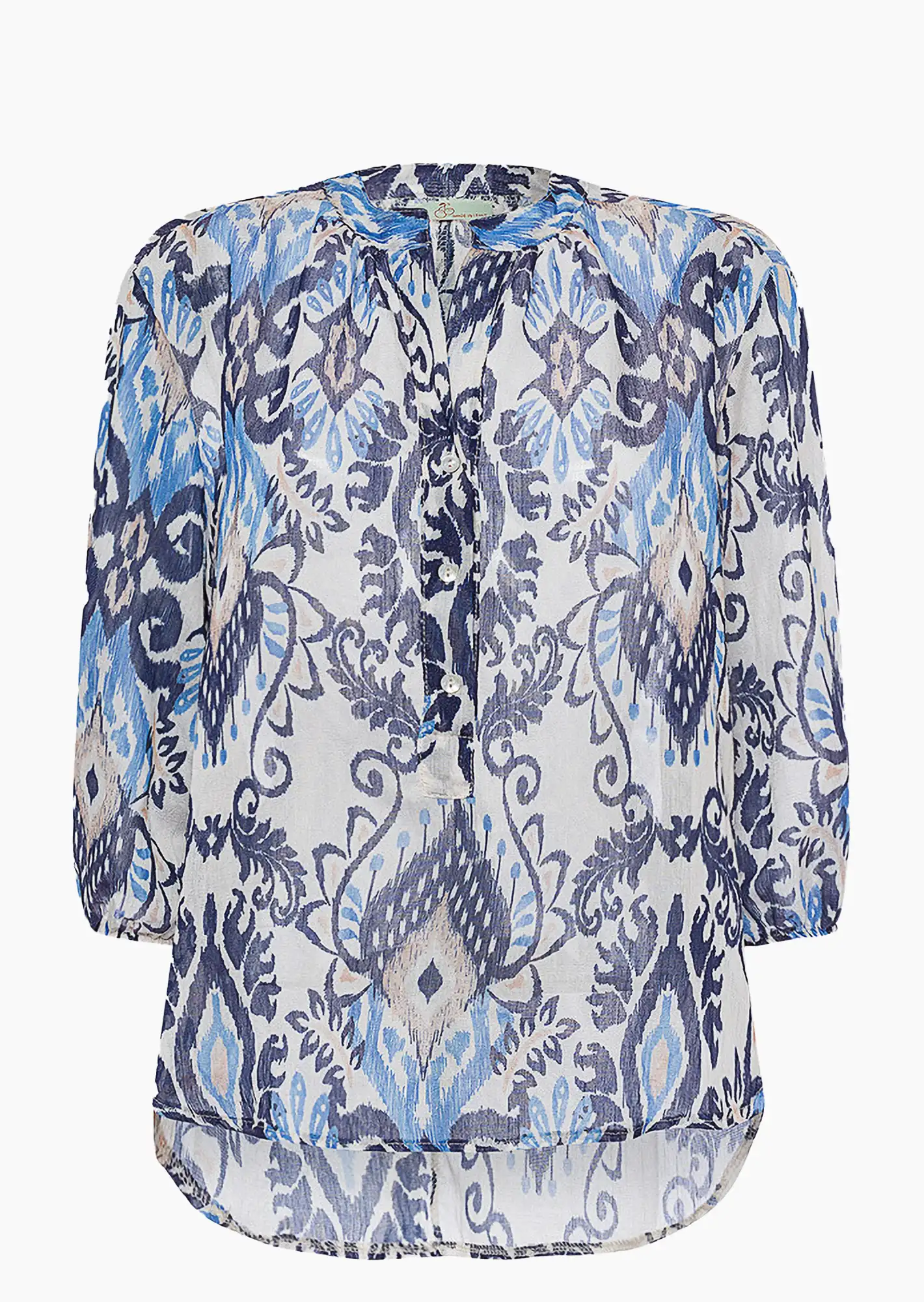 Bluse 'Blume', blau