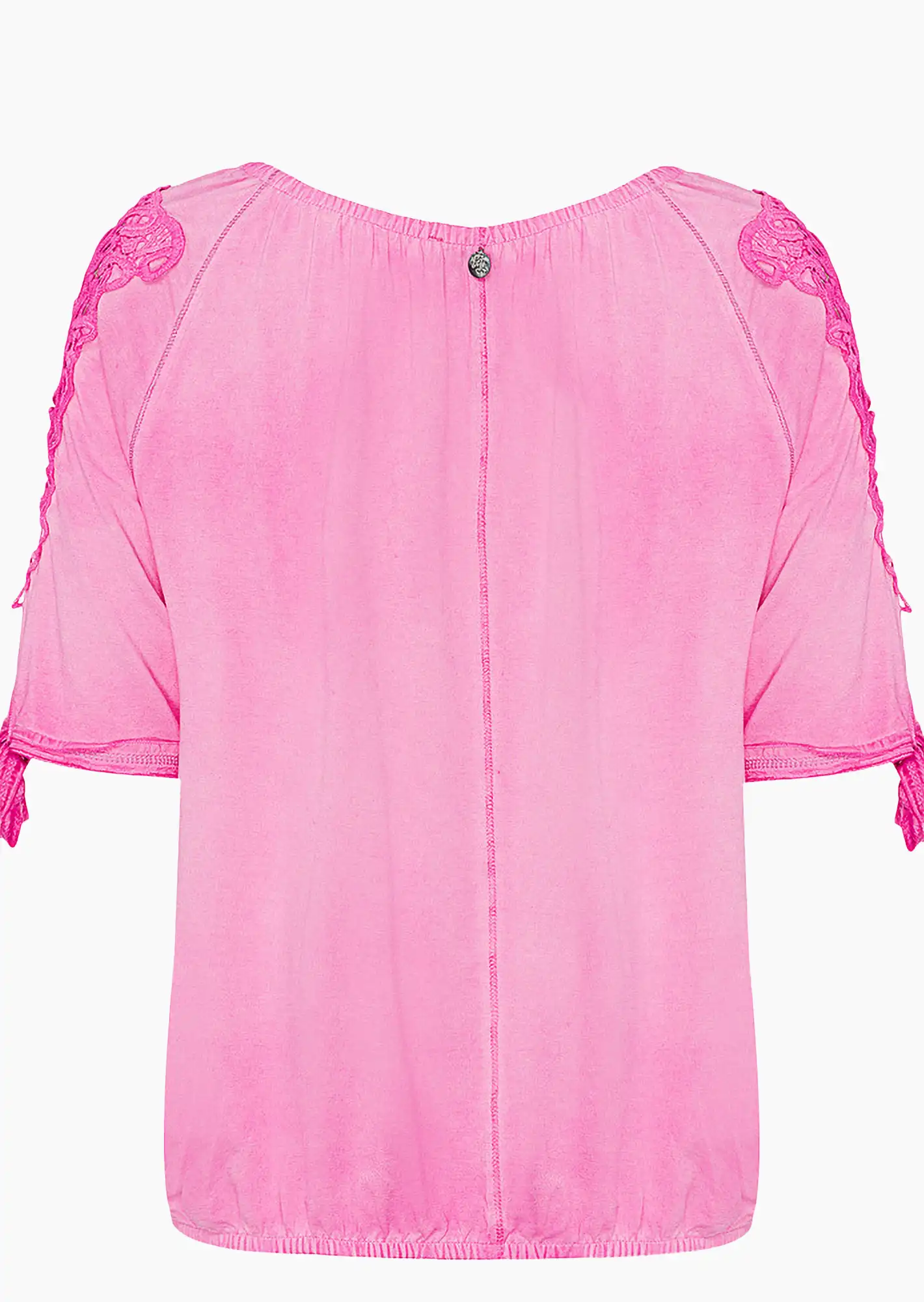 Shirt mit Spitze, pink fluro
