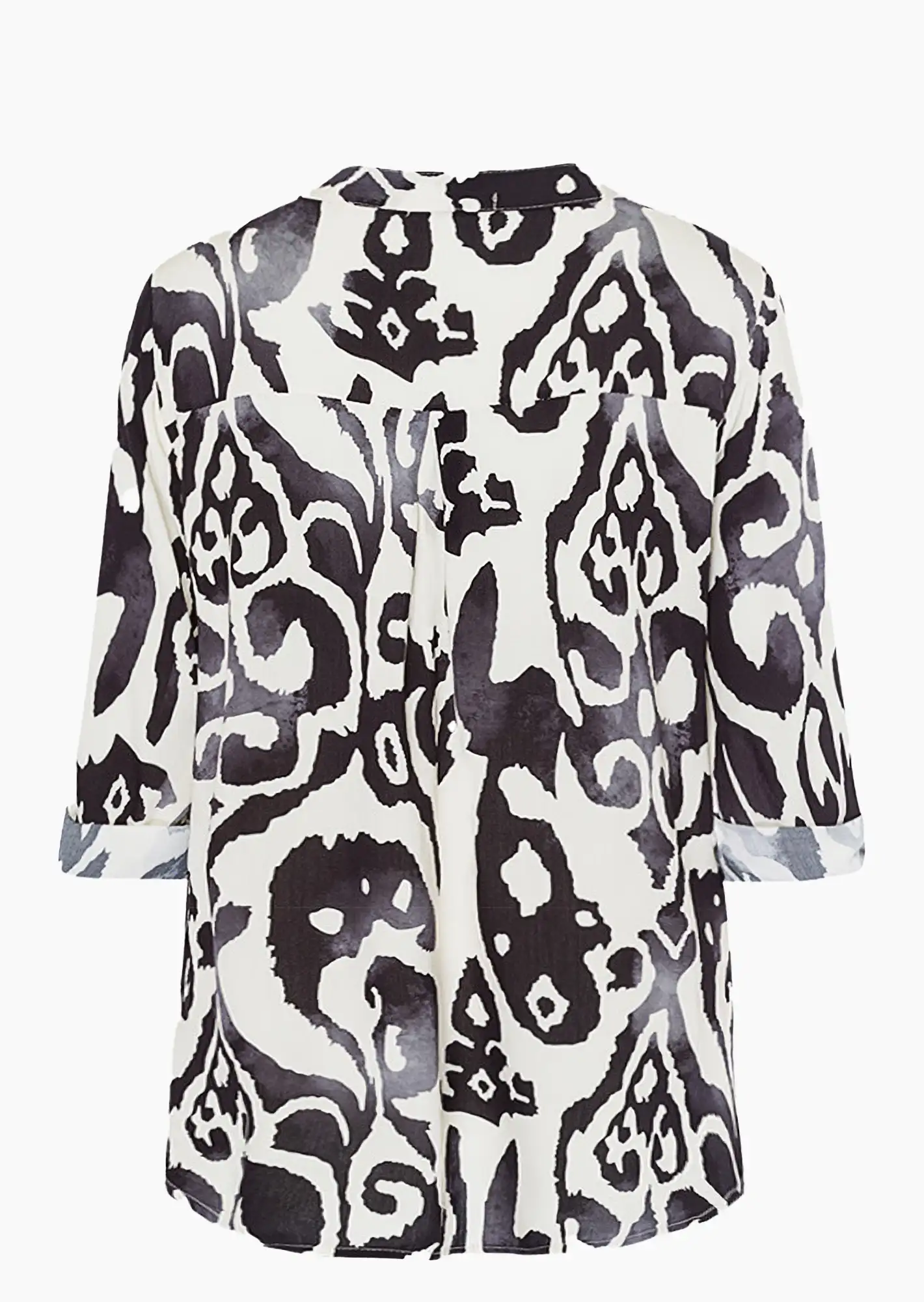 Bluse im Alloverprint, schwarz-offwhite