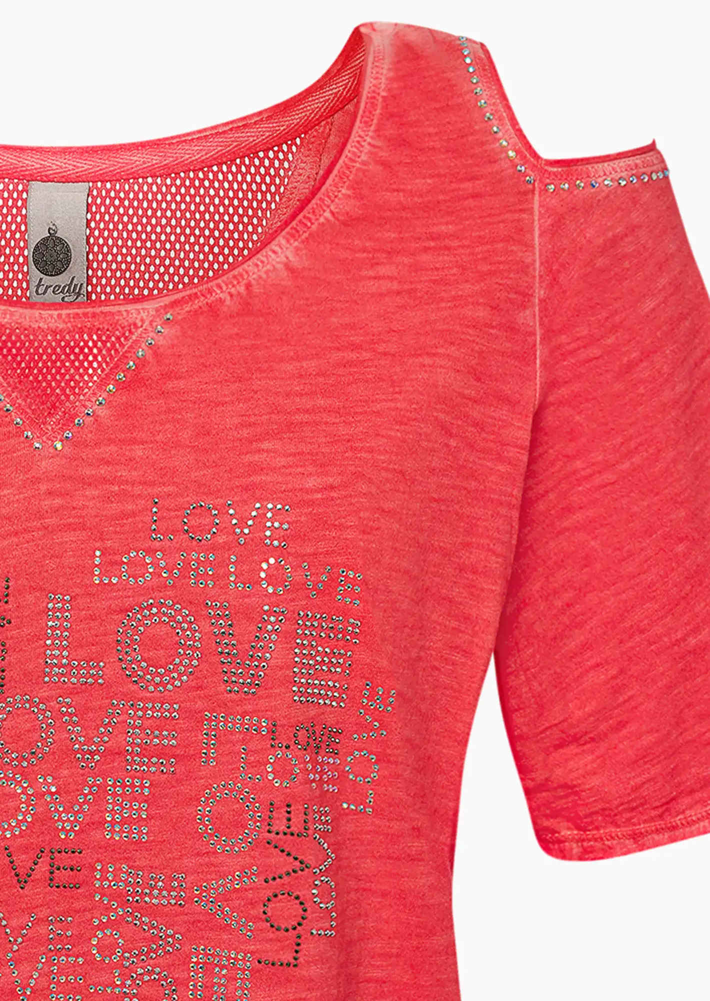 Shirt mit Cut-Out, koralle