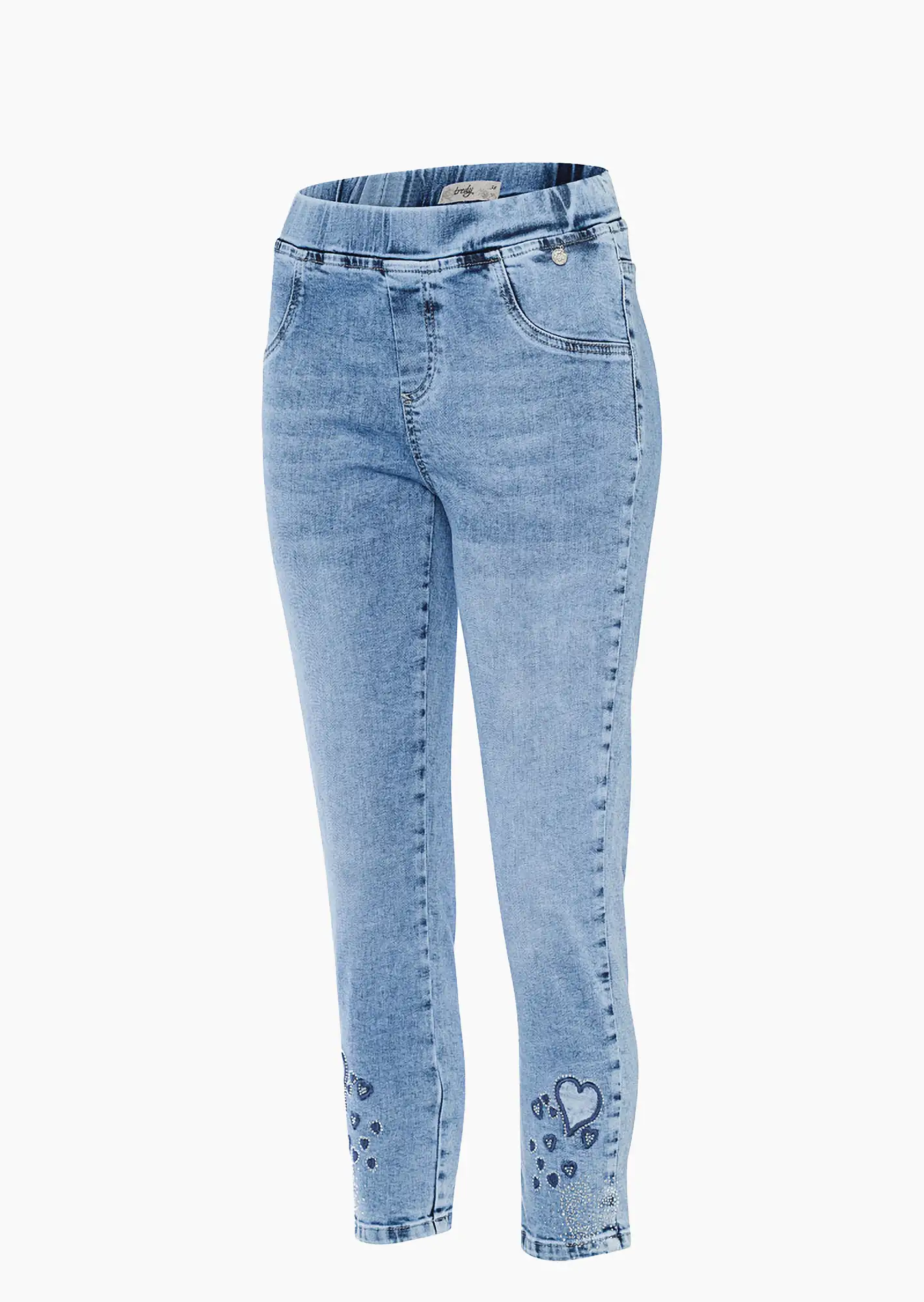 Jeggings 'Herzen', light blue denim
