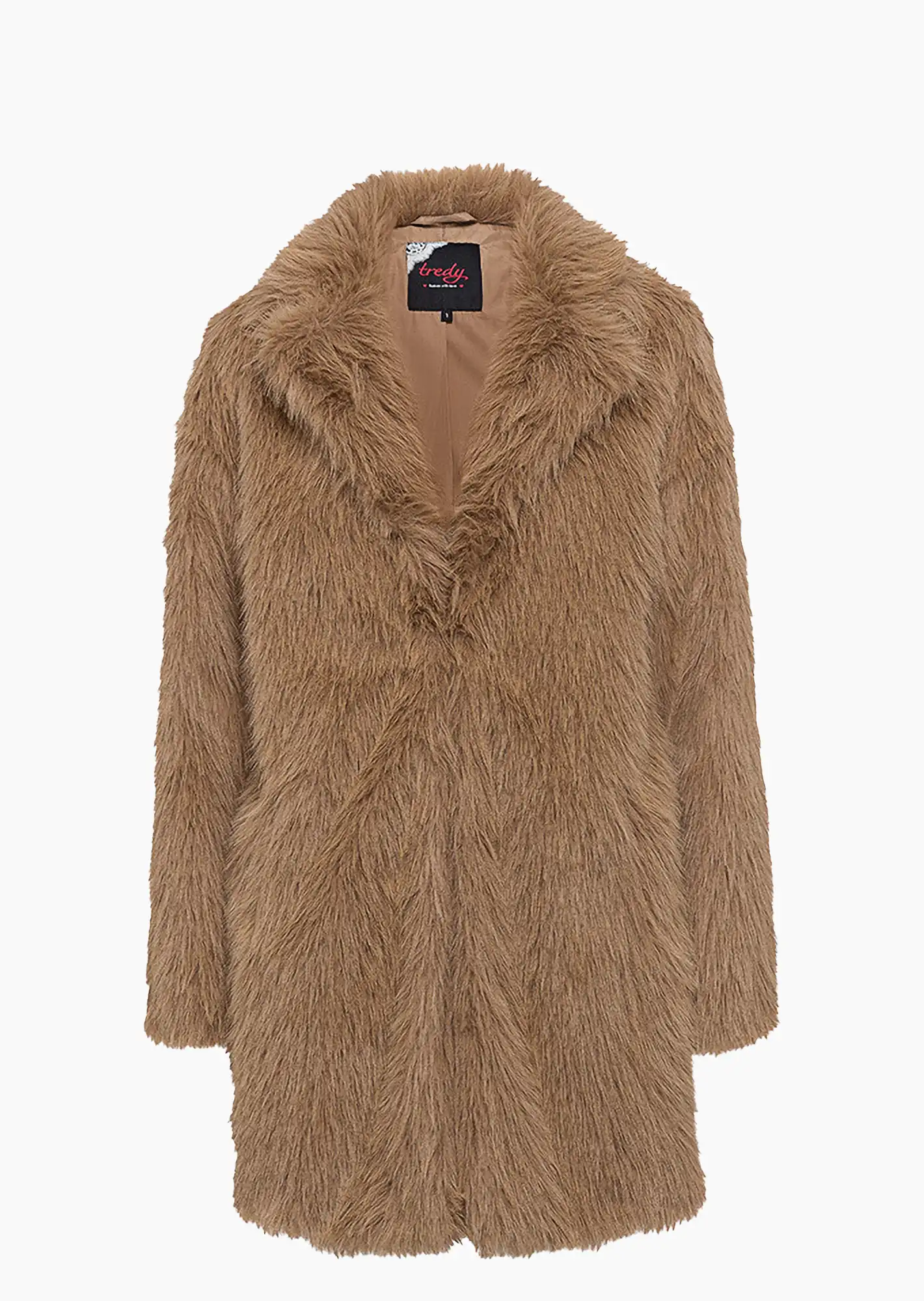 Jacke in Fell-Optik, cappuccino