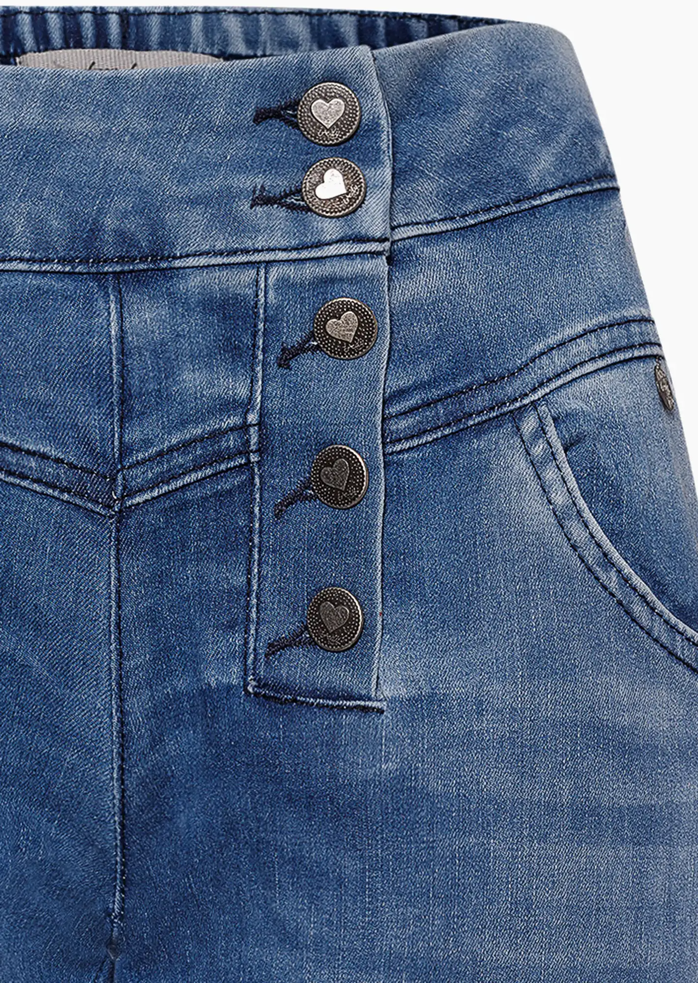 Jeans mit Knopfleiste, blue denim