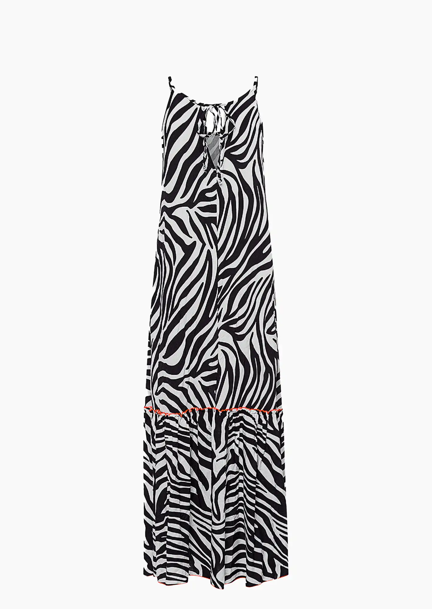 Maxikleid im Animalprint, schwarz-weiß