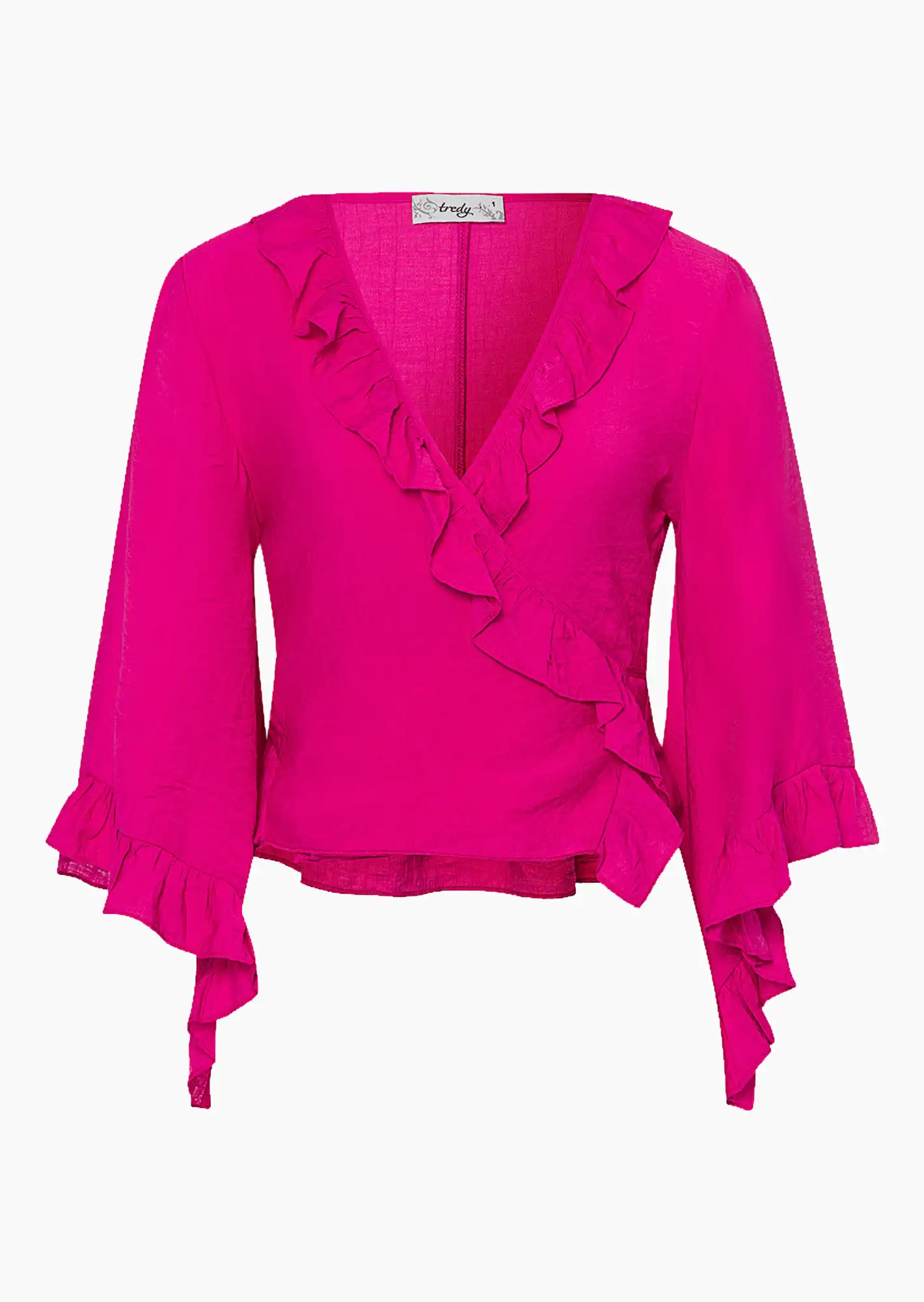 Shirtjacke mit Volant, very berry