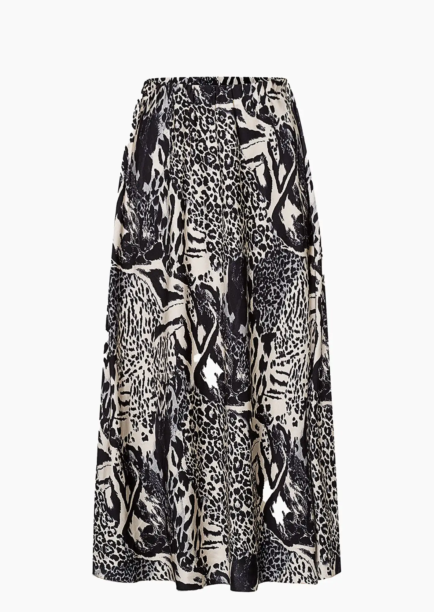 Rock im Animalprint, schwarz-offwhite