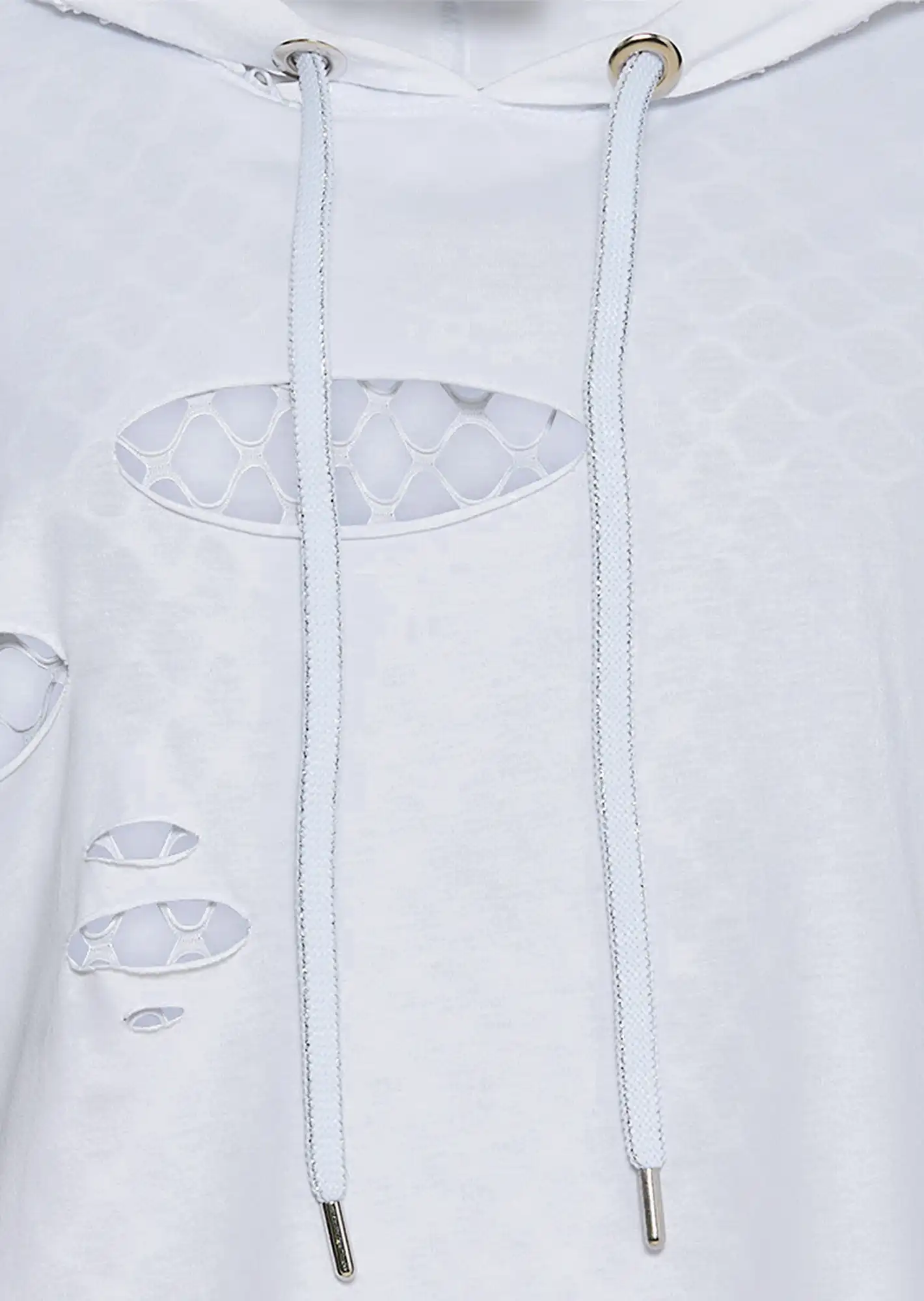 Shirt in Loch-Optik, weiß