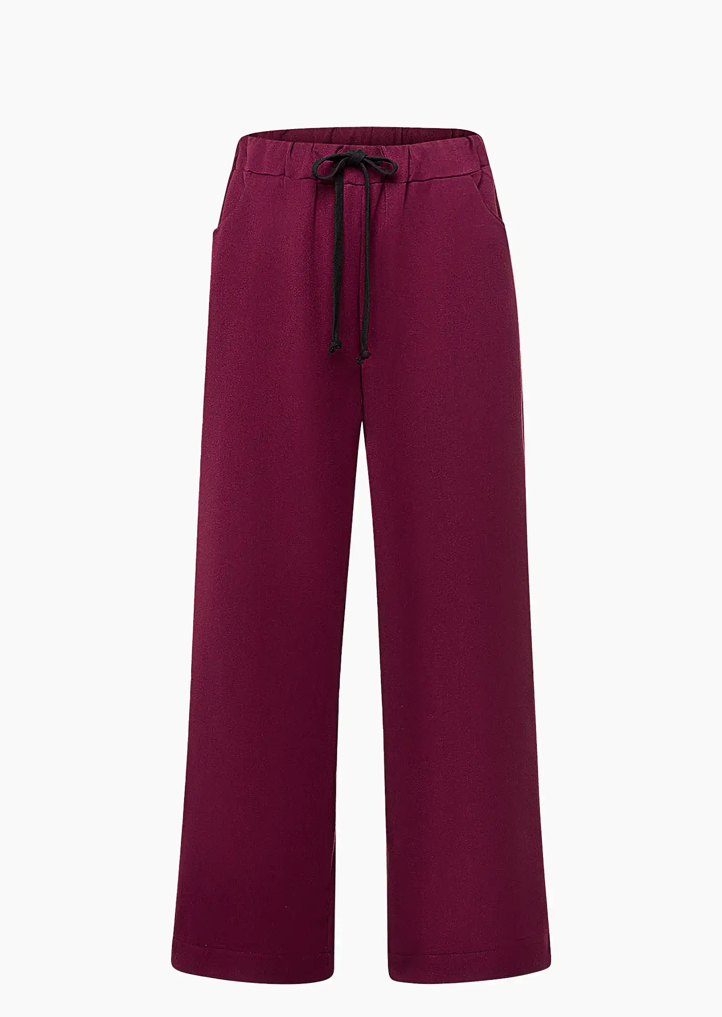 Wide Leg Hose lang, burgund