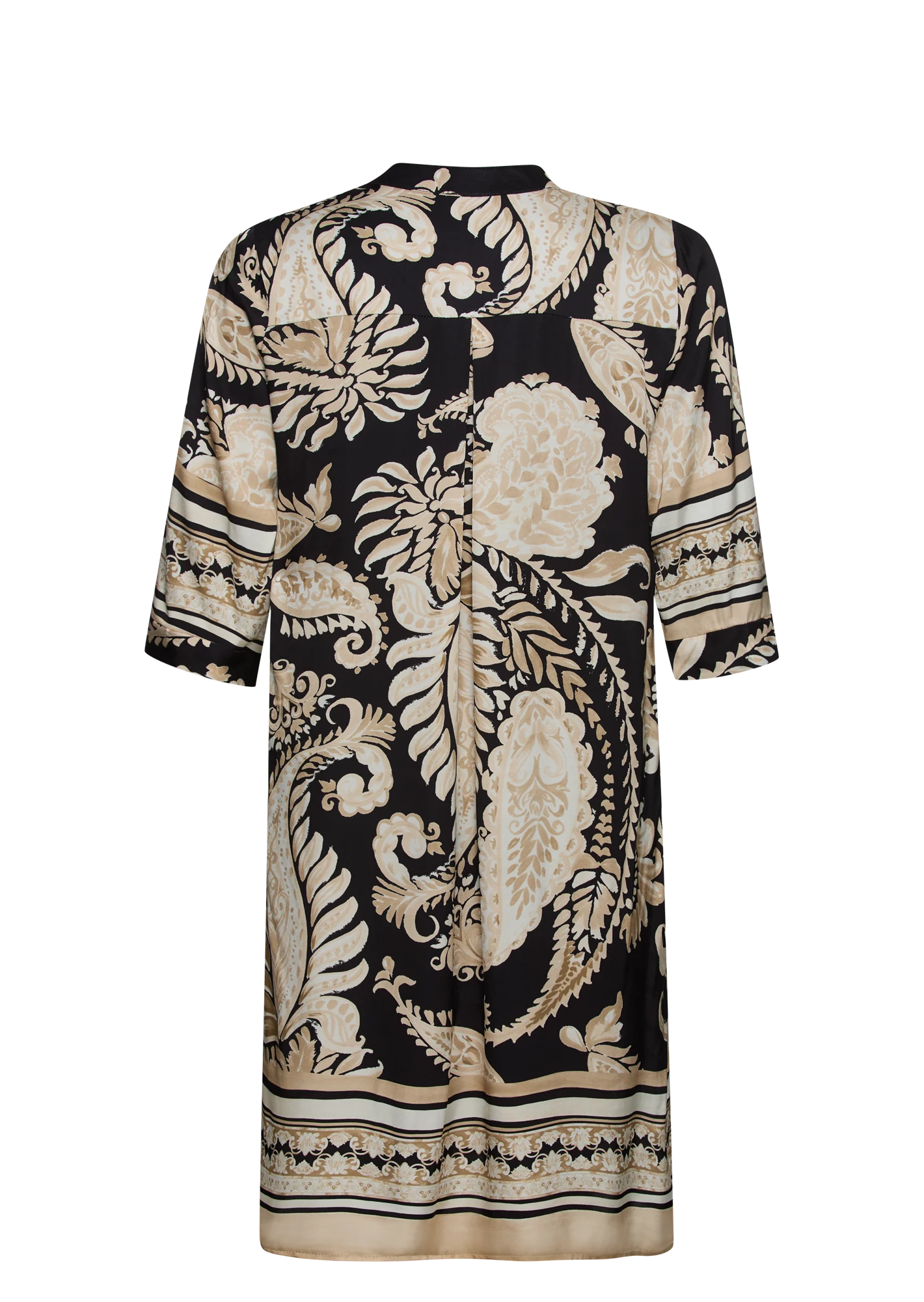 Kleid gemustert, schwarz-crema