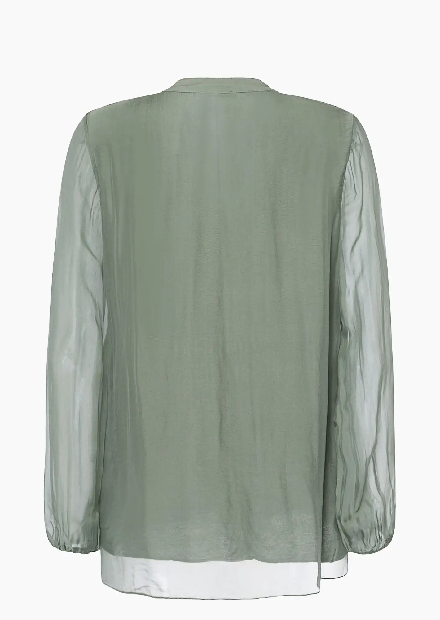 edle Bluse mit Rüschen, khaki